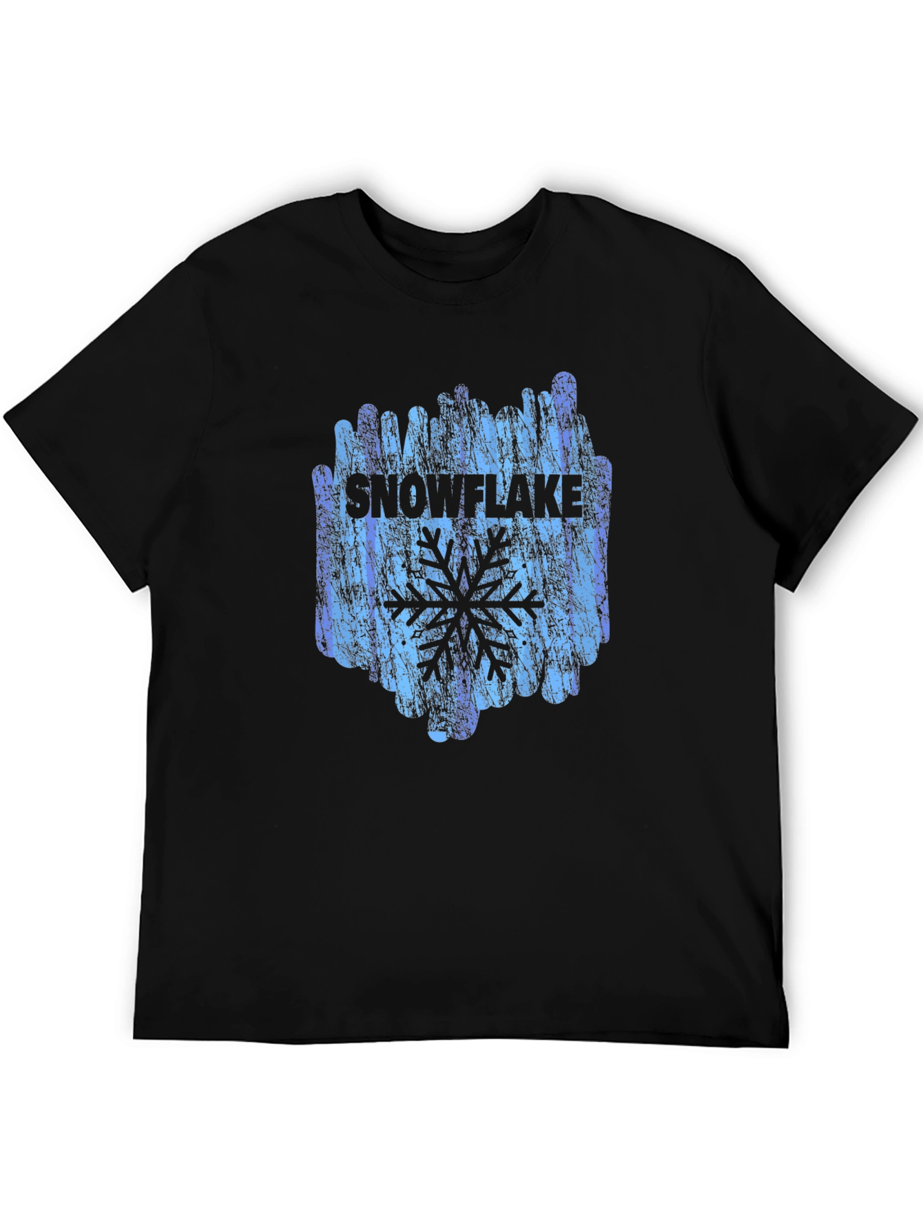 Snowflake Graphic Print Black T-Shirt
