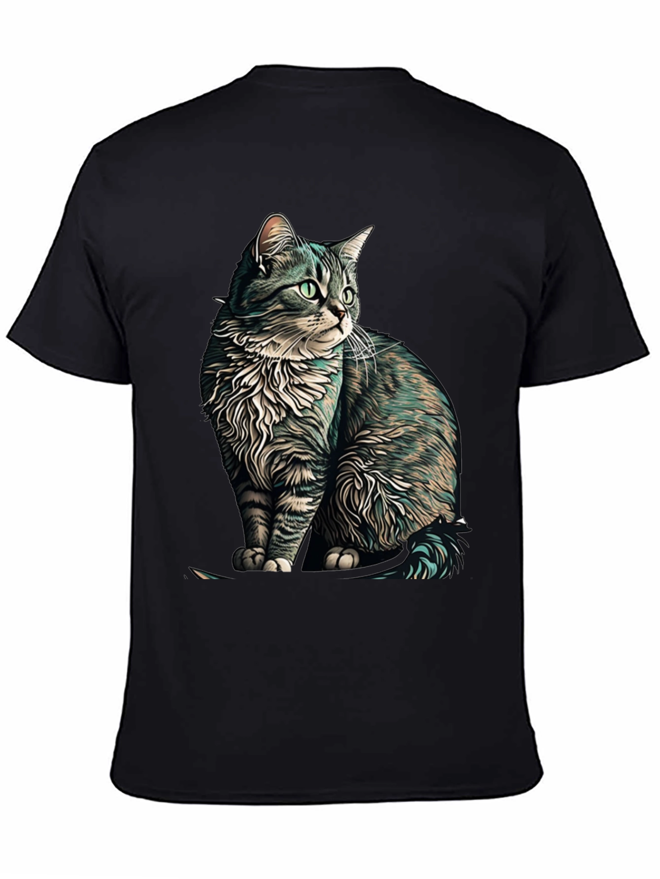 Cat Graphic Black T-Shirt