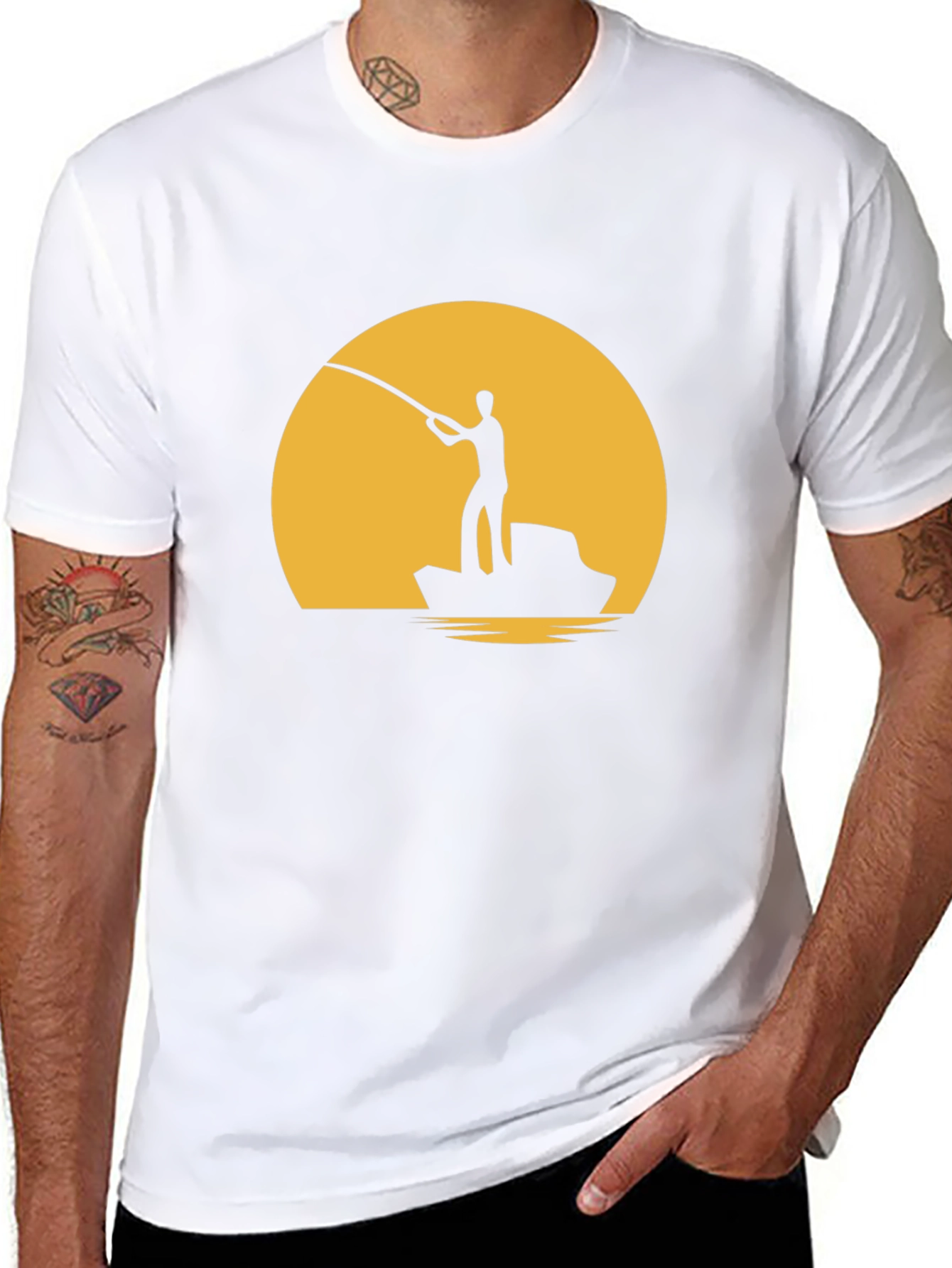Fishing Sunset Graphic Tee