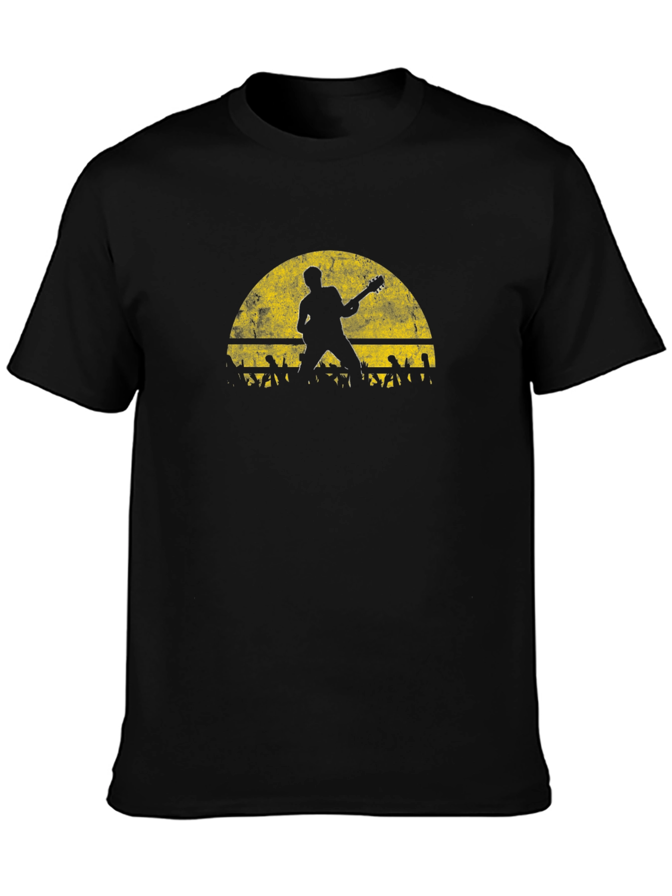 Silhouette Guitar Concert Black T-Shirt