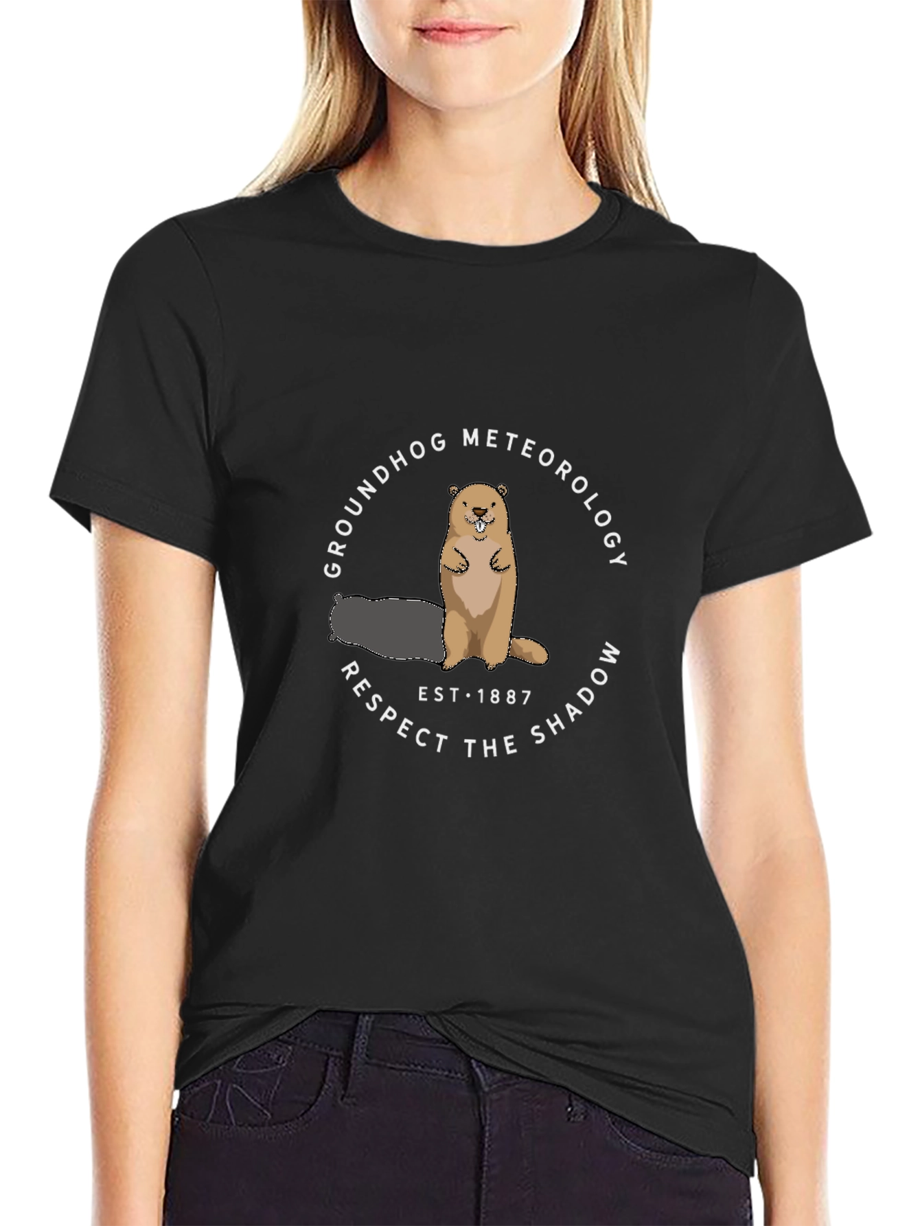 Groundhog Meteorology Respect the Shadow Graphic T-Shirt