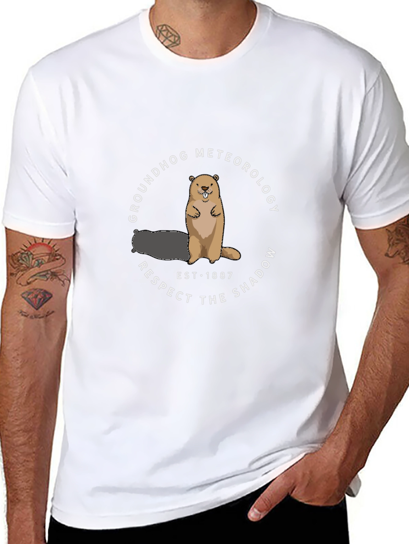 Groundhog Meteorology Respect the Shadow Graphic T-Shirt