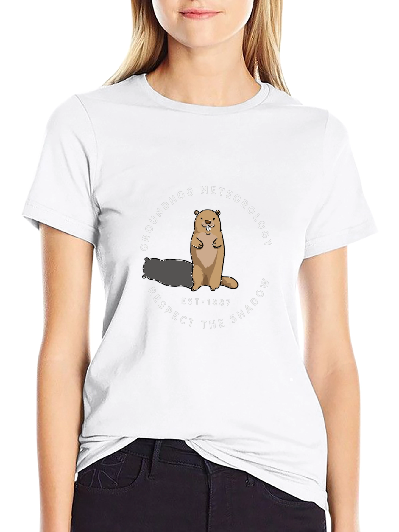 Groundhog Meteorology Respect the Shadow Graphic T-Shirt