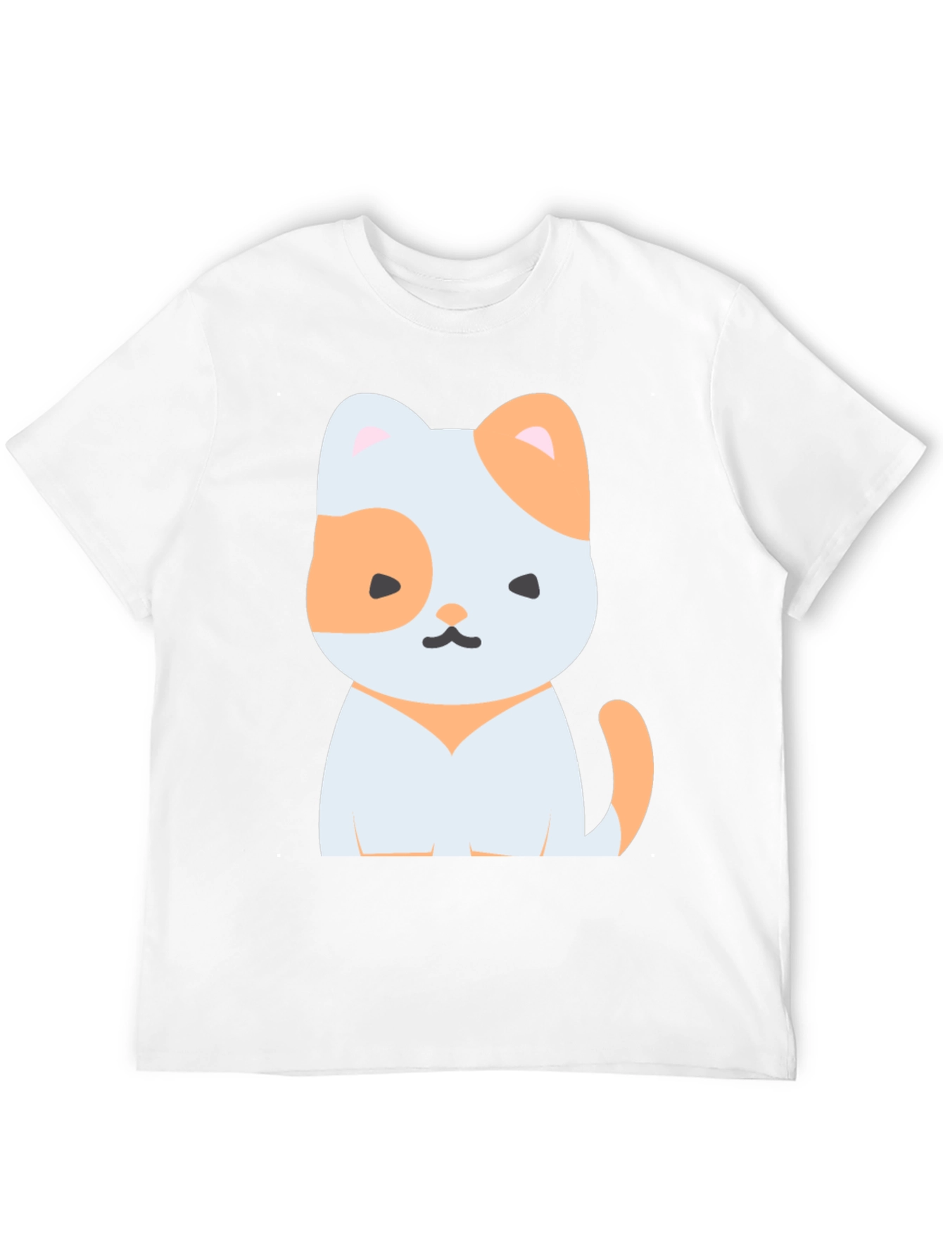 Cute Cartoon Cat Graphic Tee - Unisex Black T-Shirt
