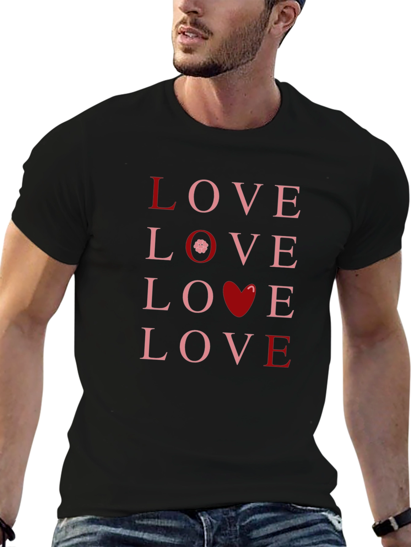 Love Graphic Tee - Black Cotton T-Shirt