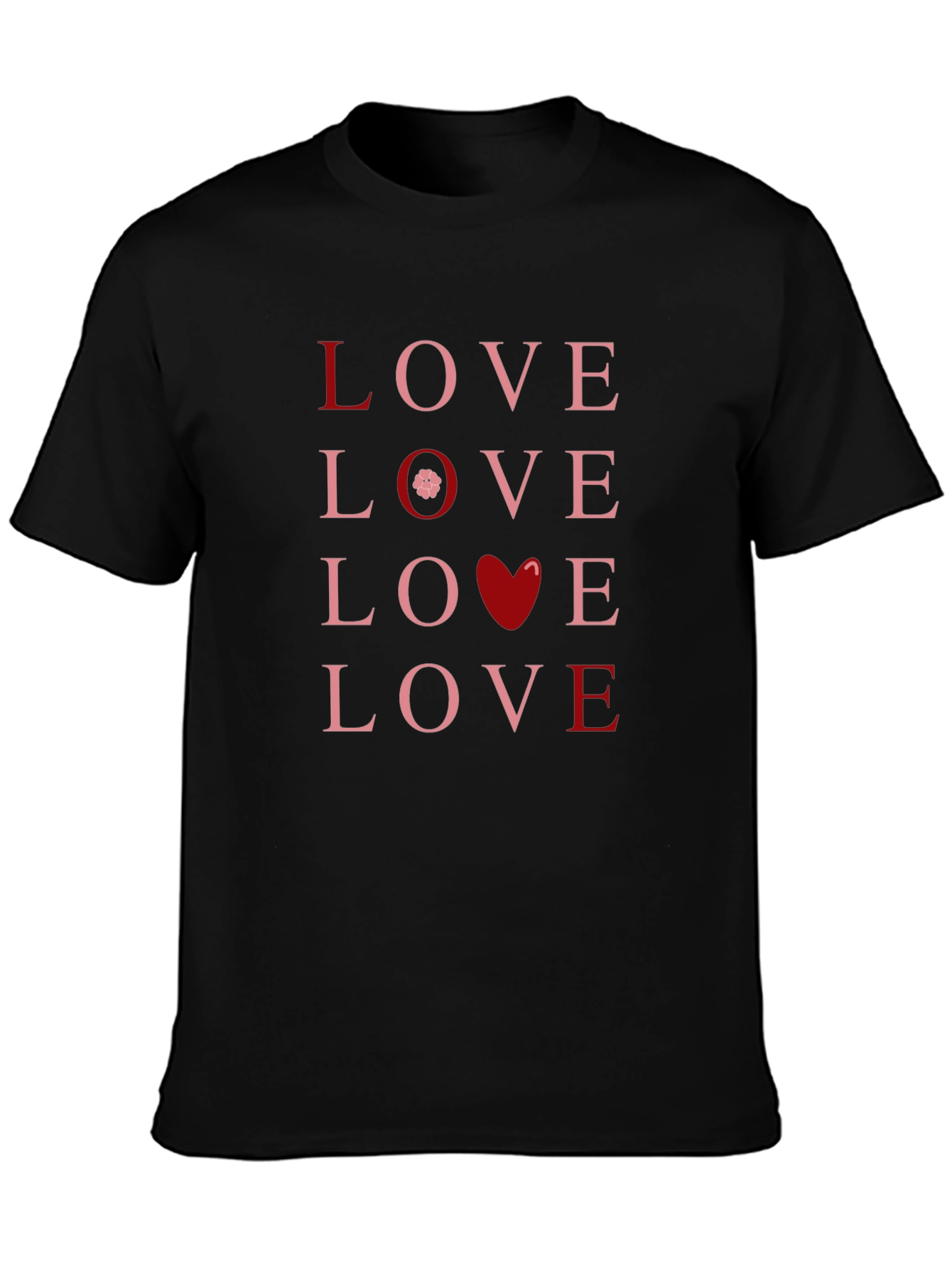 Love Graphic Tee - Black Cotton T-Shirt