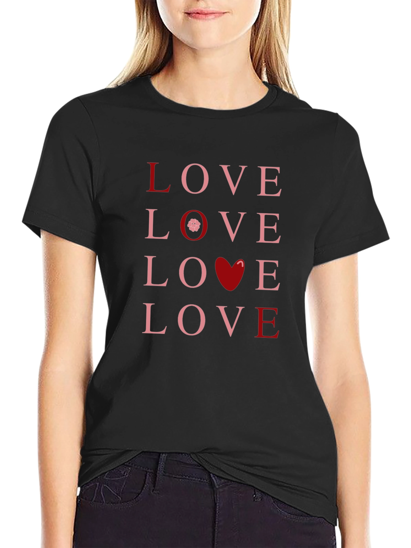 Love Graphic Tee - Black Cotton T-Shirt