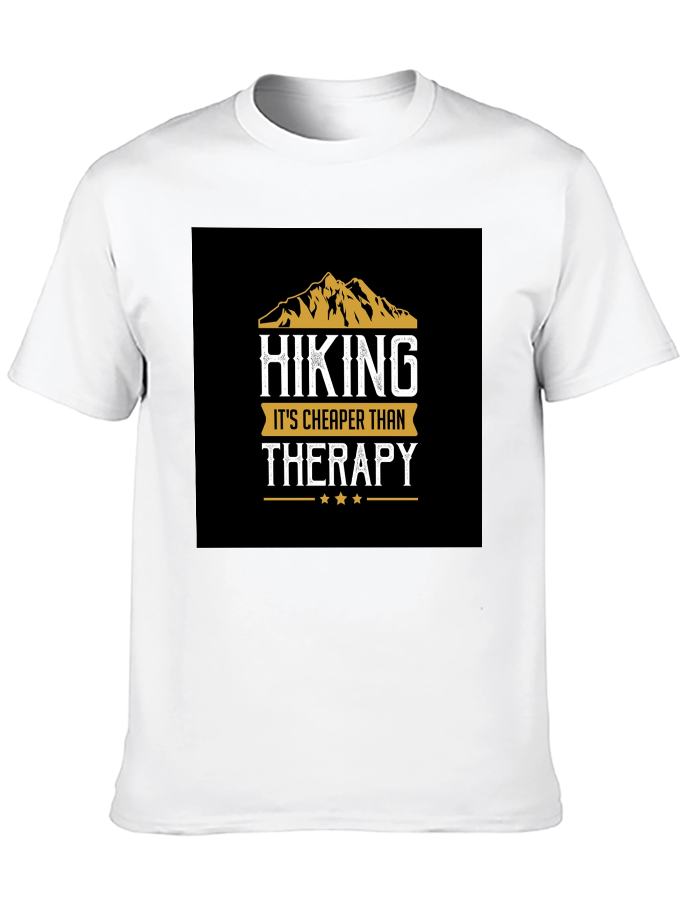 Hiking Cheaper Than Therapy Black T-Shirt