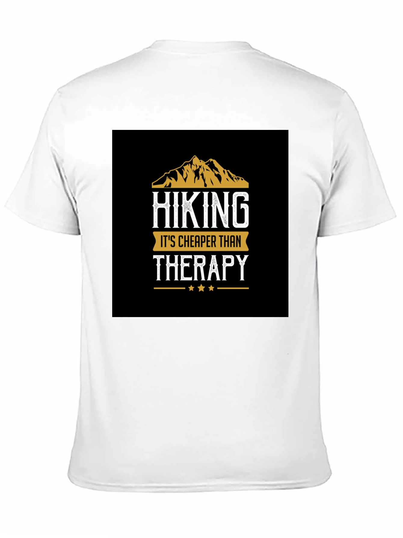 Hiking Cheaper Than Therapy Black T-Shirt
