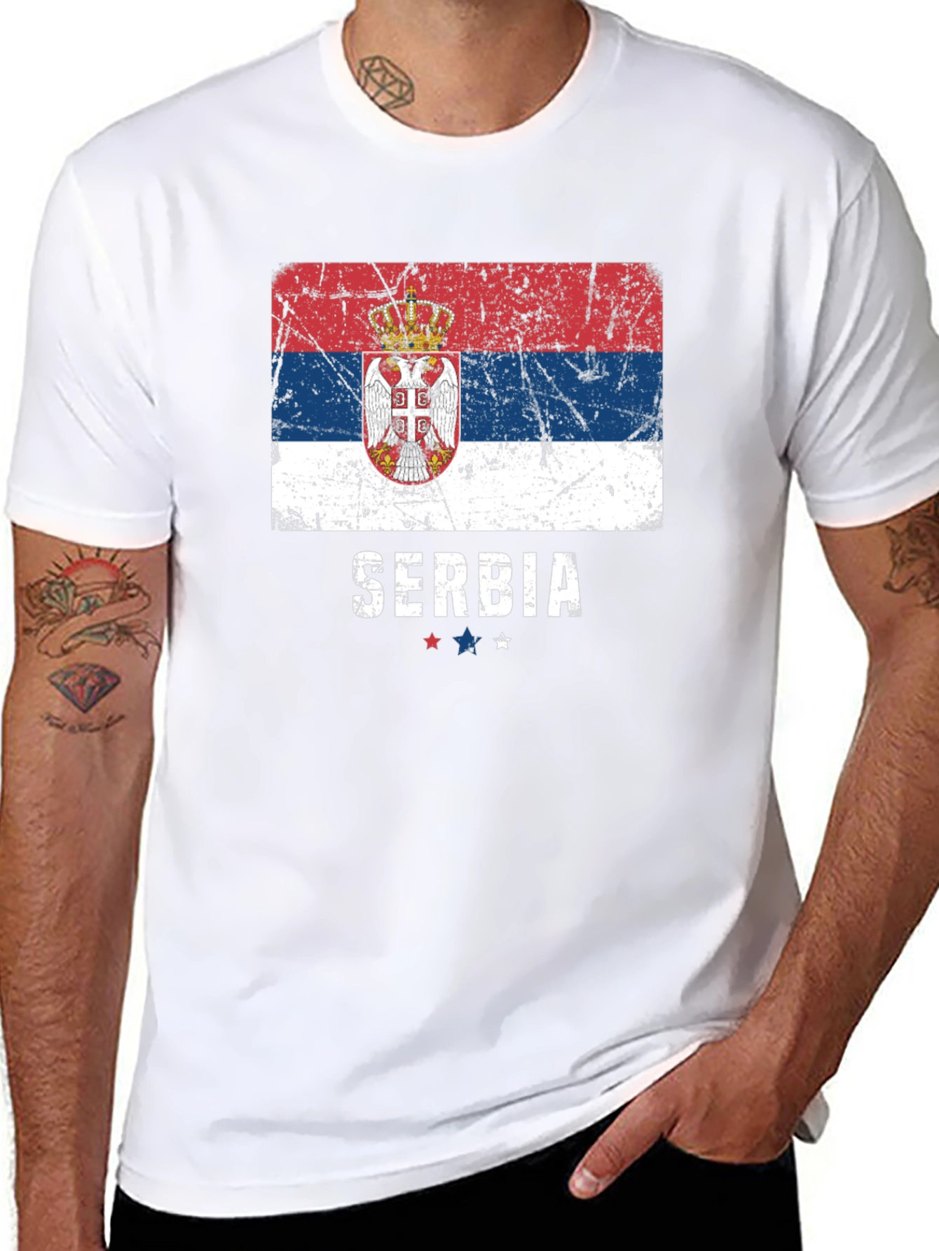 Serbia Flag Graphic T-Shirt Patriotic Pride