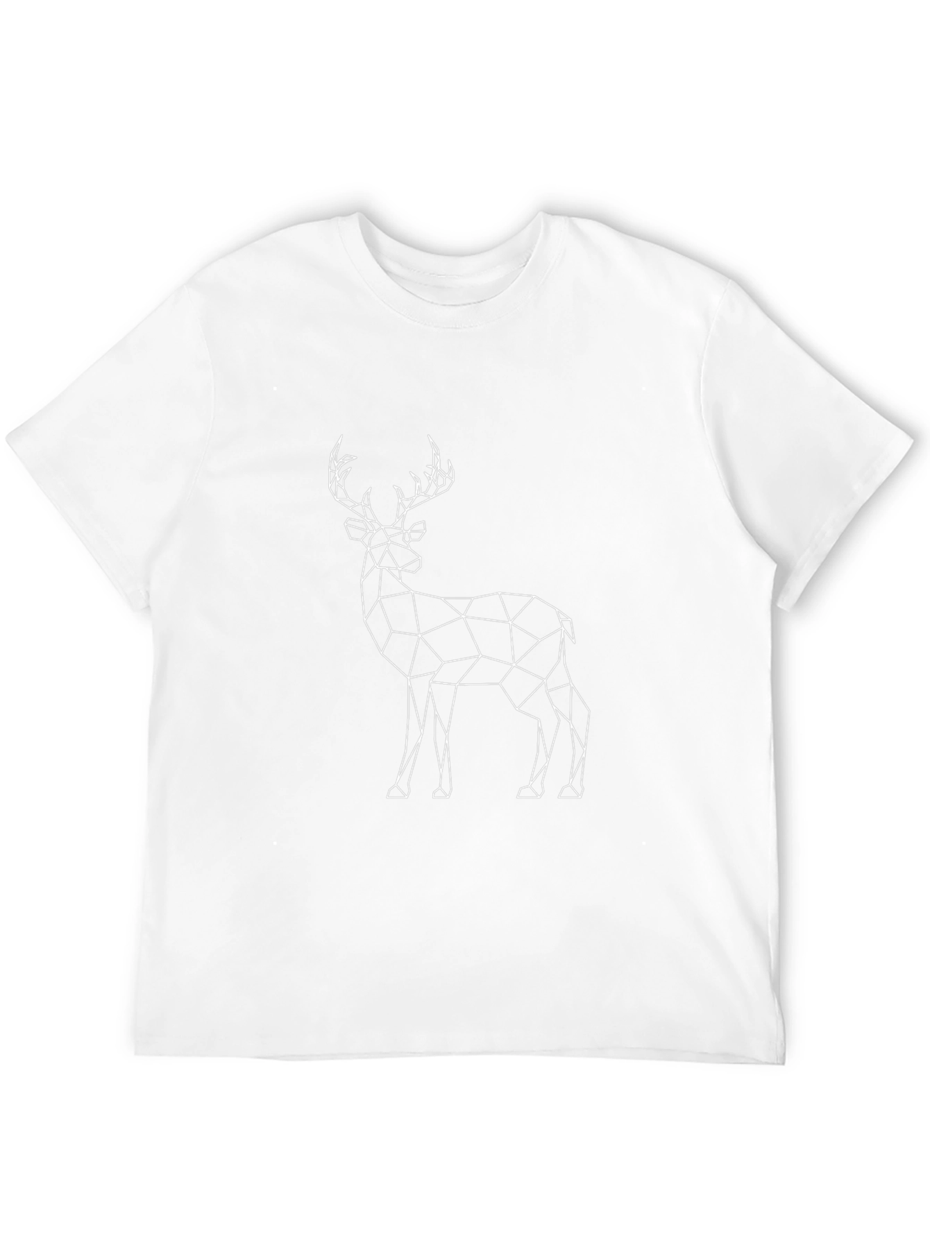 Geometric Deer Graphic Black T-Shirt