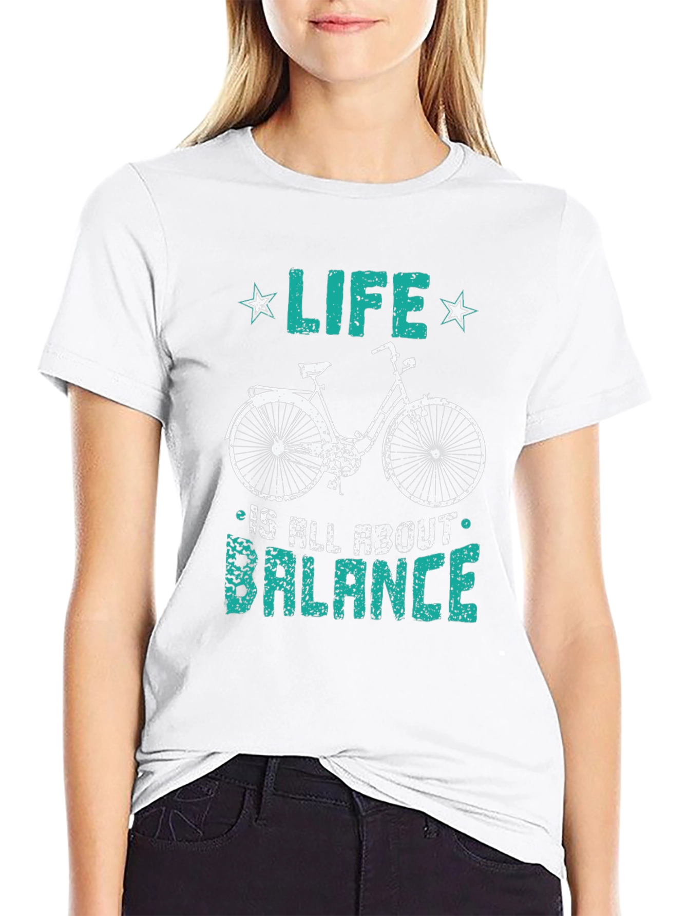 Life Balance Bicycle Graphic T-Shirt