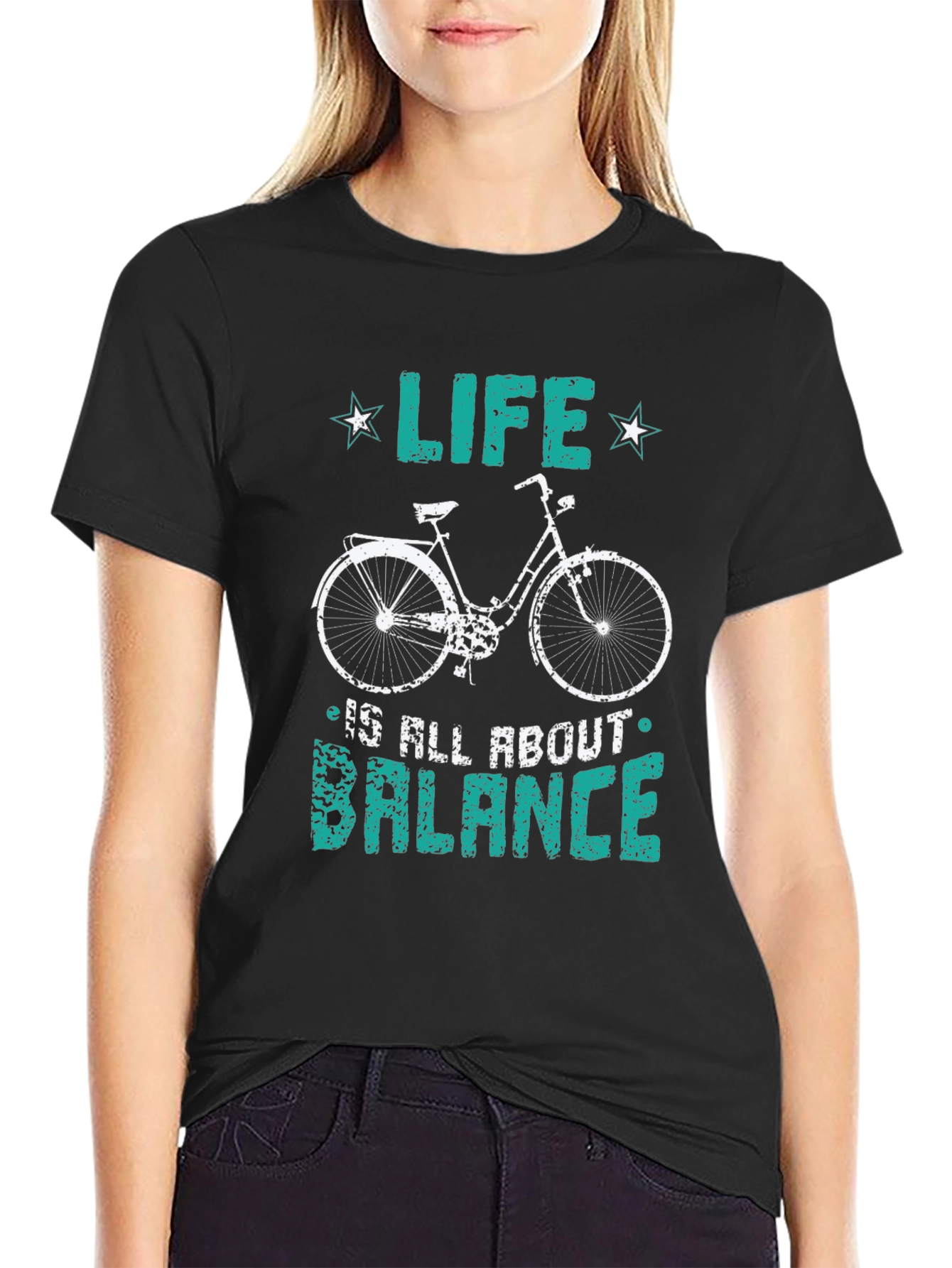 Life Balance Bicycle Graphic T-Shirt