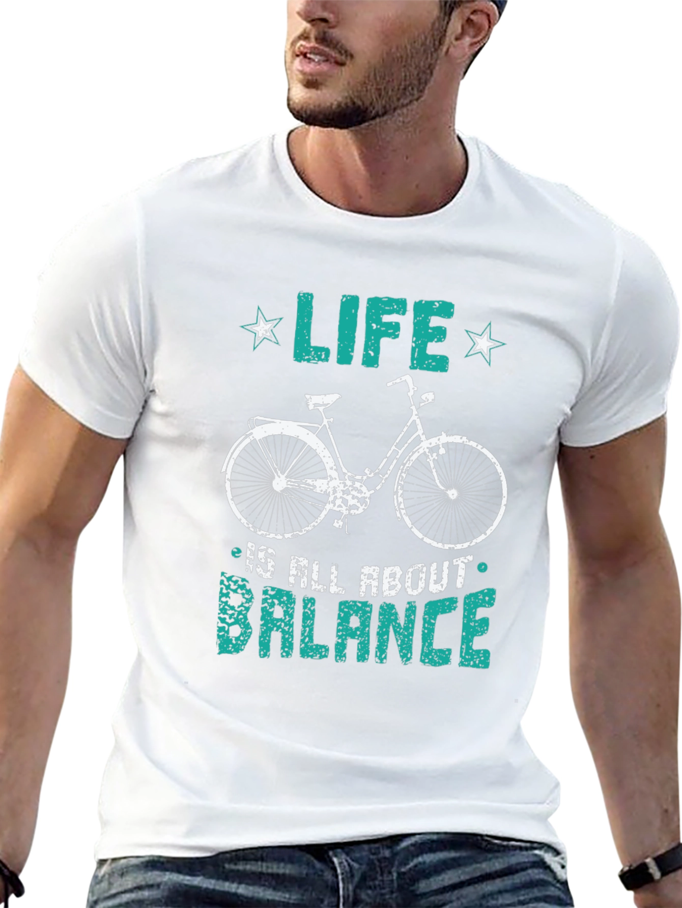 Life Balance Bicycle Graphic T-Shirt