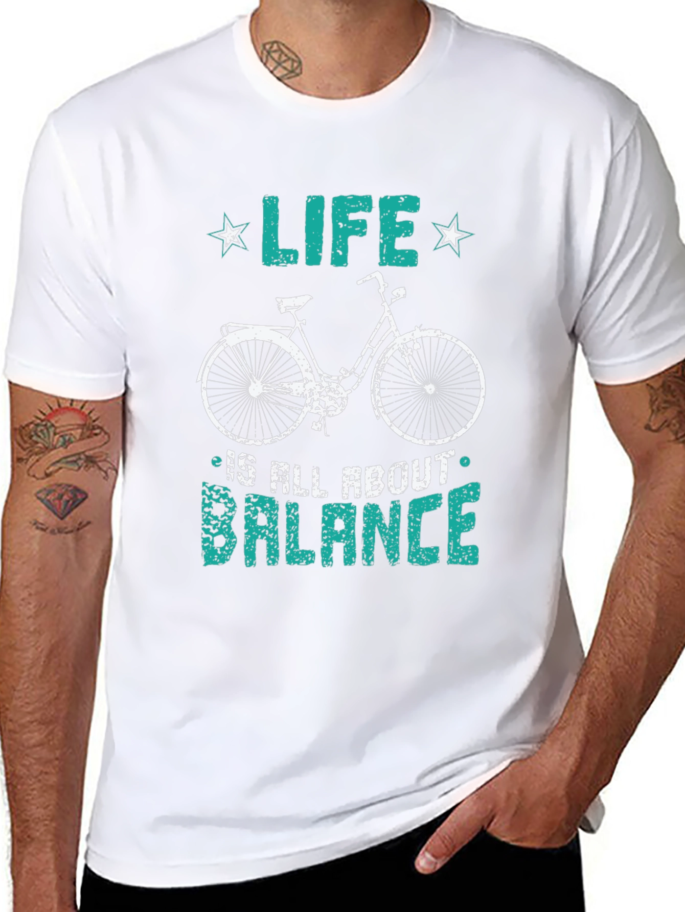 Life Balance Bicycle Graphic T-Shirt