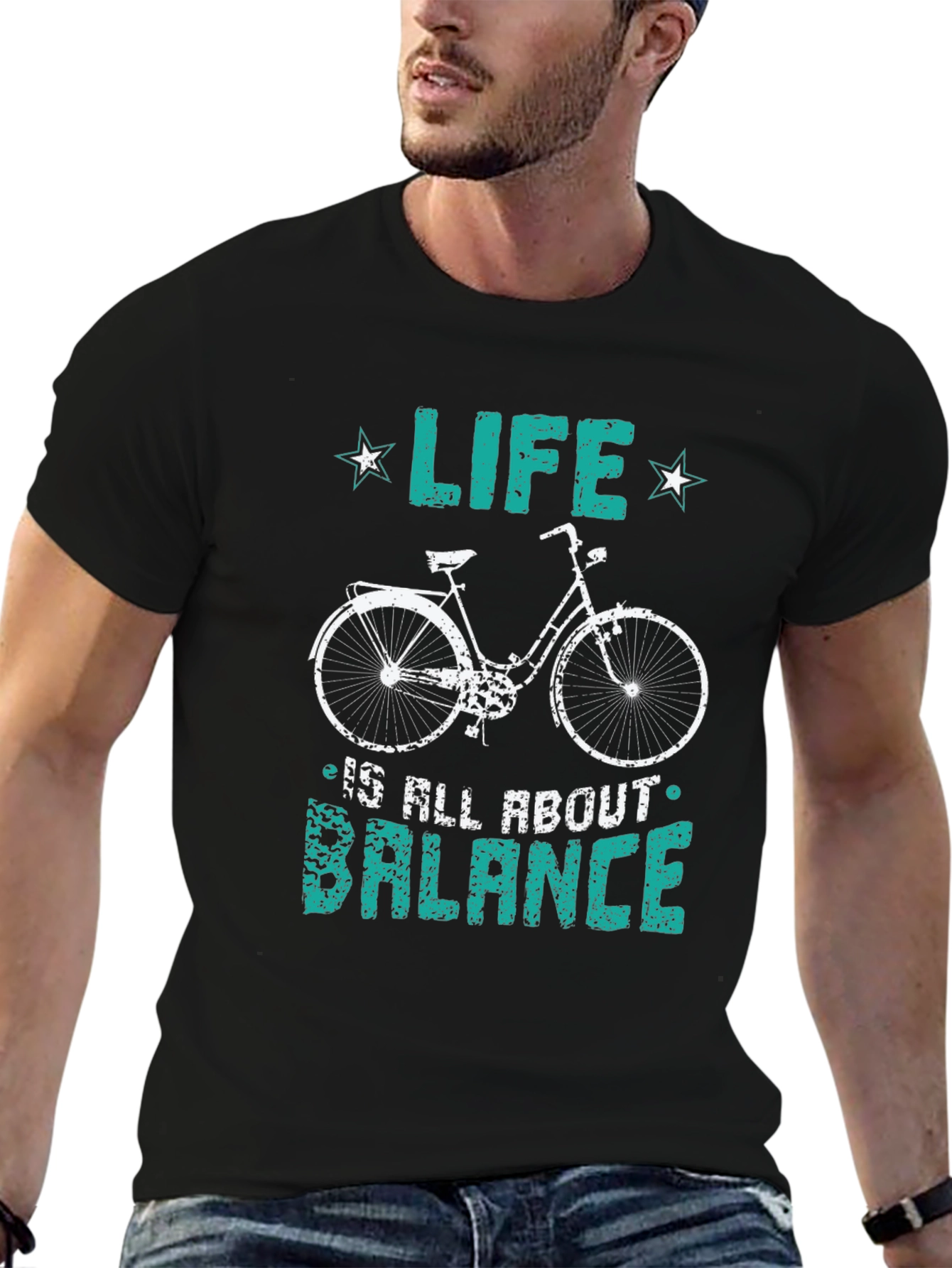 Life Balance Bicycle Graphic T-Shirt