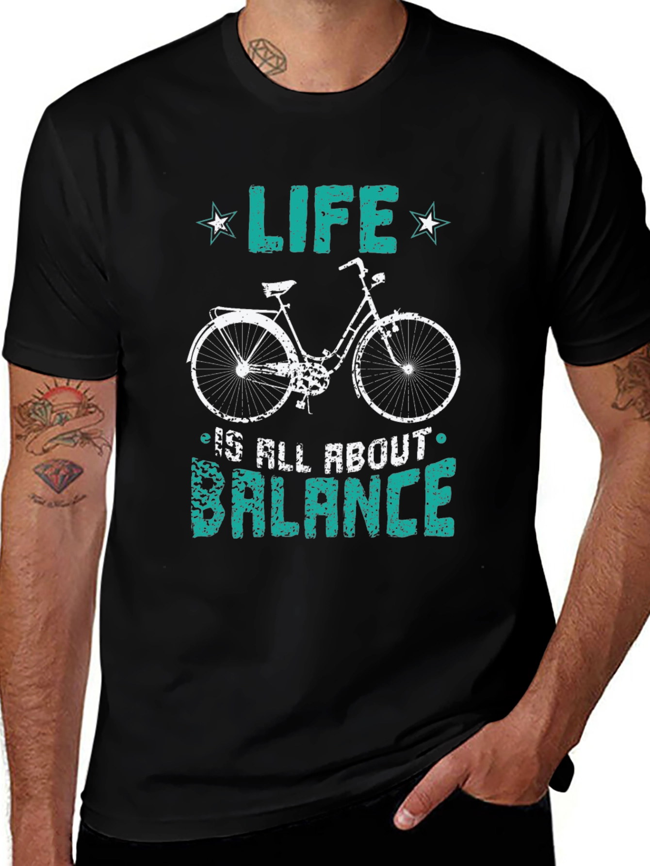 Life Balance Bicycle Graphic T-Shirt