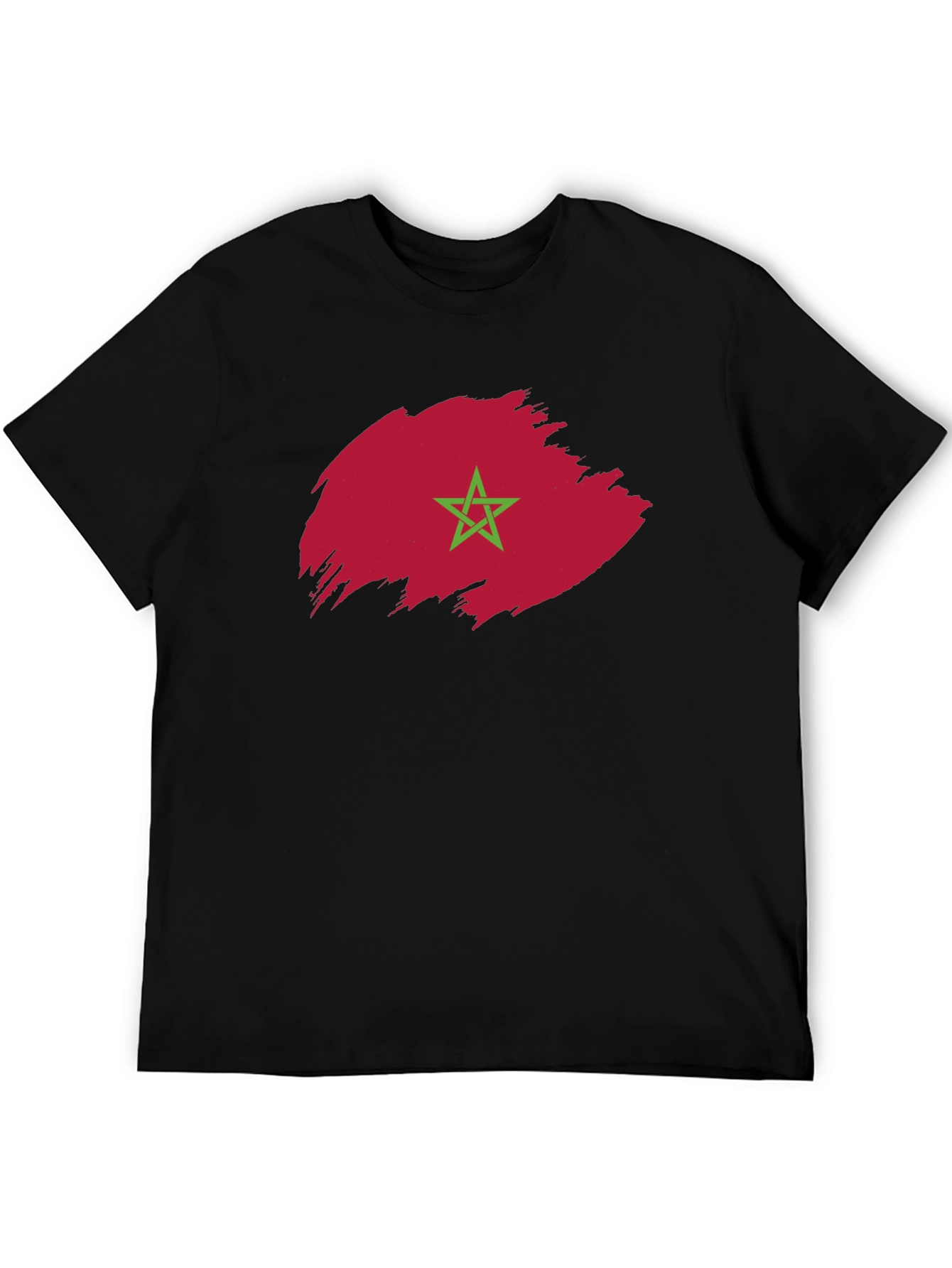 Morocco Flag T-Shirt - Brush Stroke Design