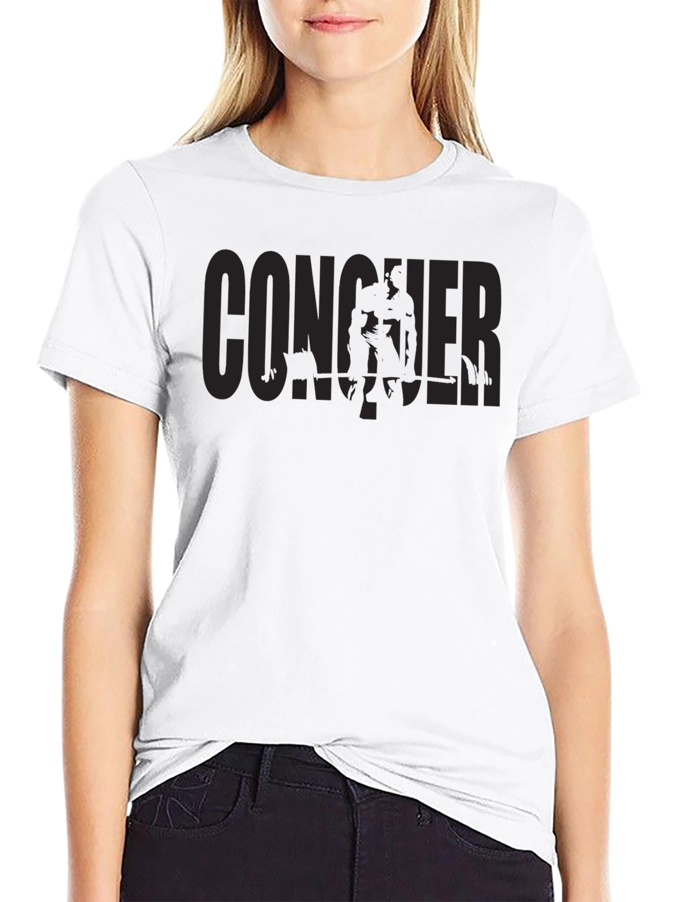 Conquer Black T-Shirt - Motivational Gym Apparel