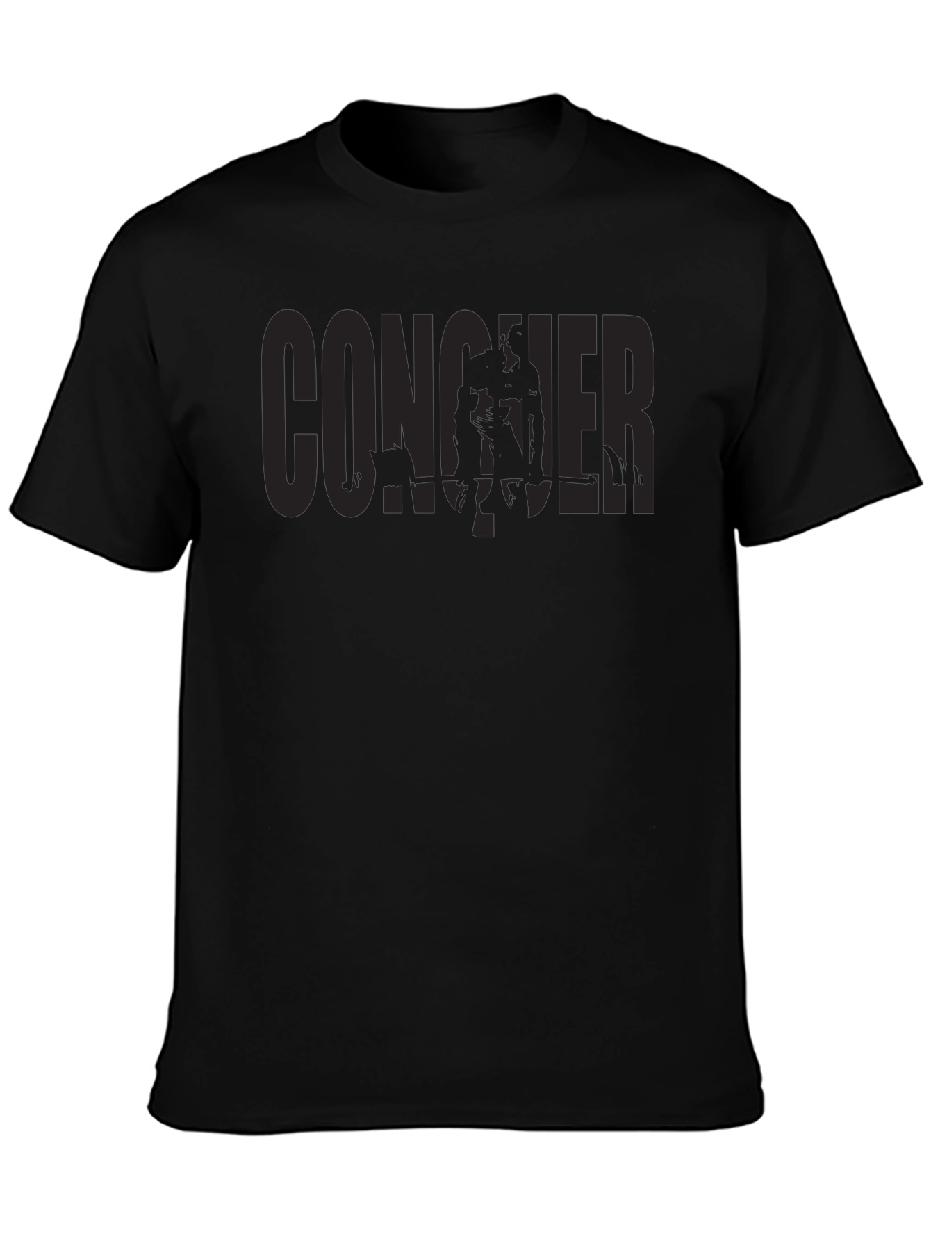 Conquer Black T-Shirt - Motivational Gym Apparel