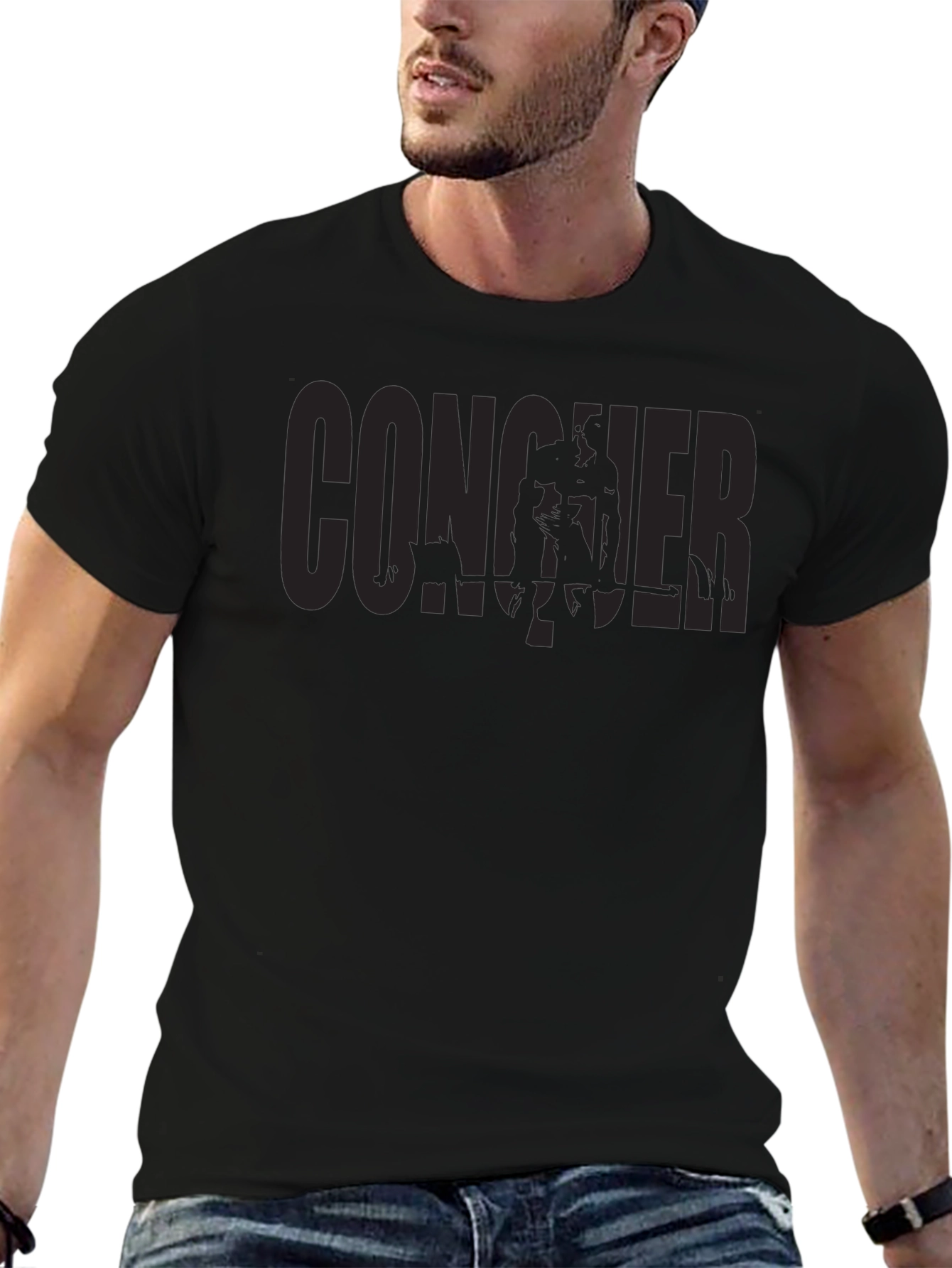 Conquer Black T-Shirt - Motivational Gym Apparel