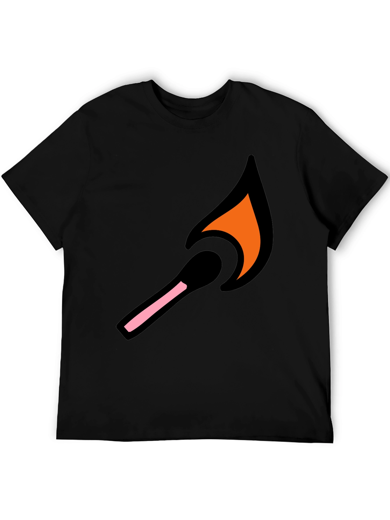 Lit Match Graphic Tee - Cool Black T-Shirt