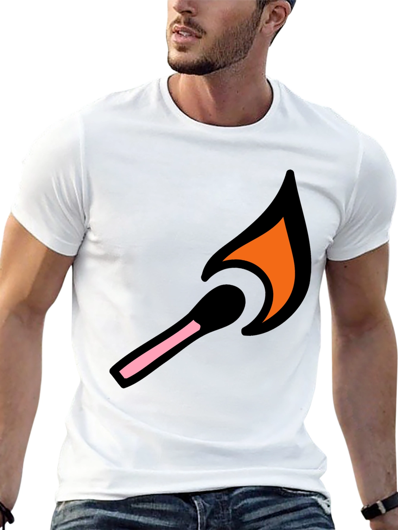Lit Match Graphic Tee - Cool Black T-Shirt
