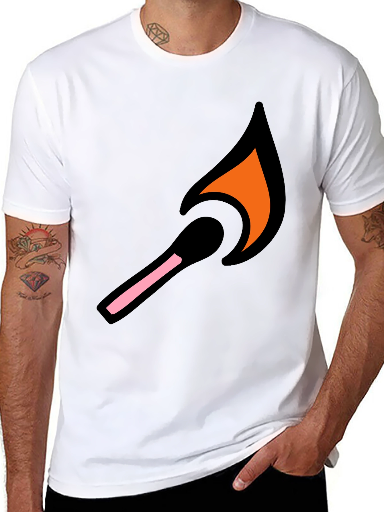 Lit Match Graphic Tee - Cool Black T-Shirt