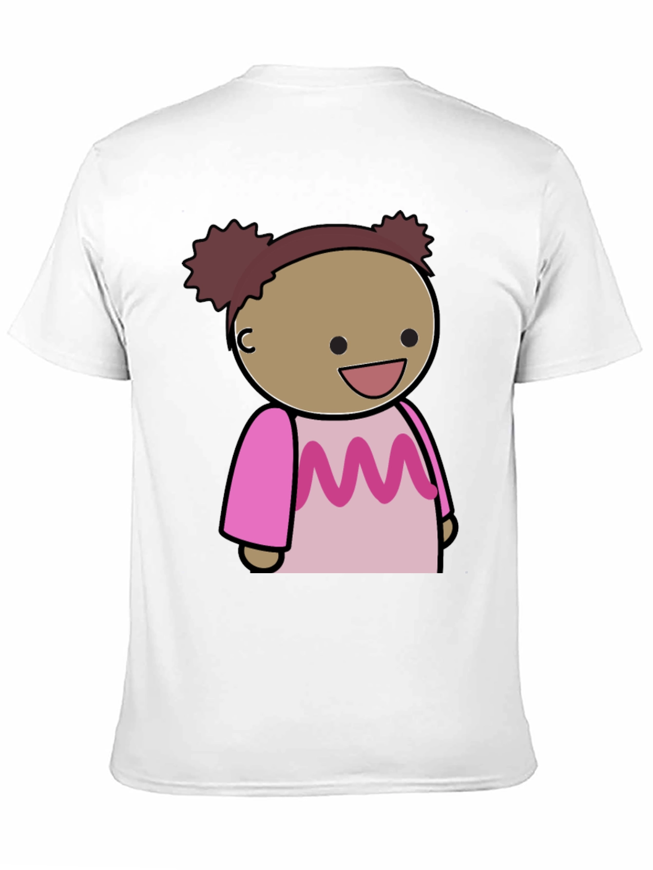 Cartoon Character Graphic Tee - Black Cotton Blend