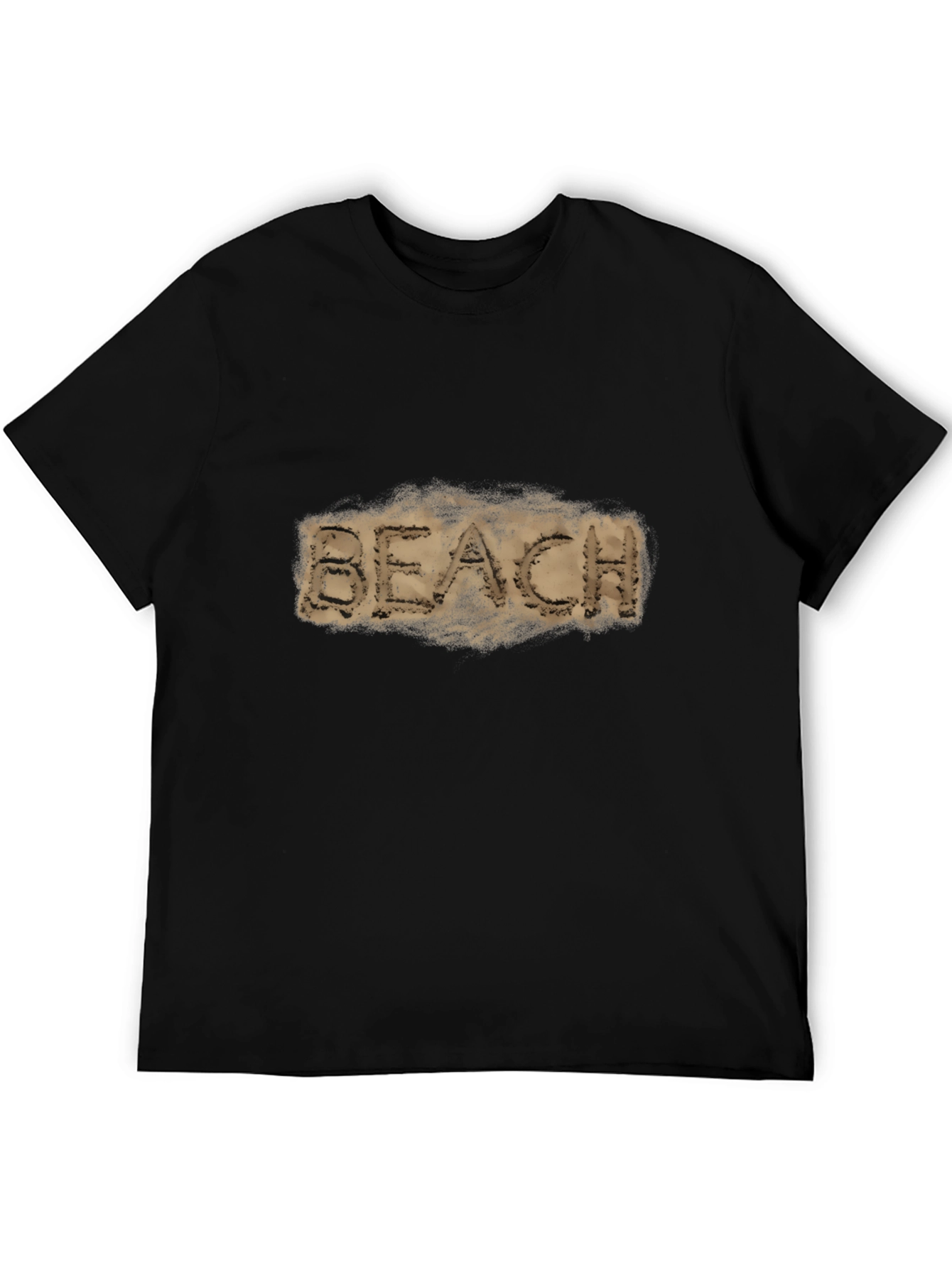 Beach Sand Graphic Black T-Shirt
