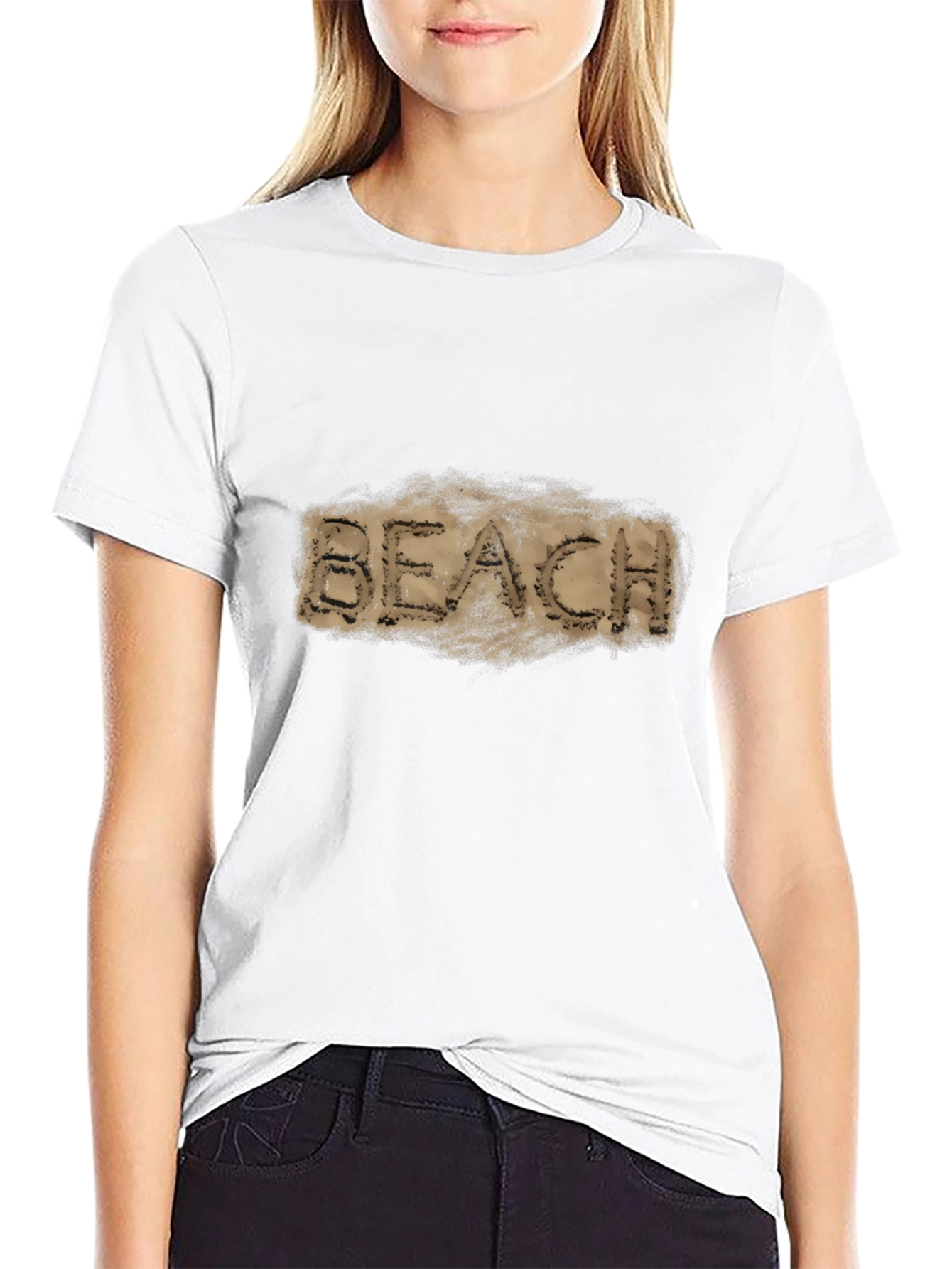 Beach Sand Graphic Black T-Shirt