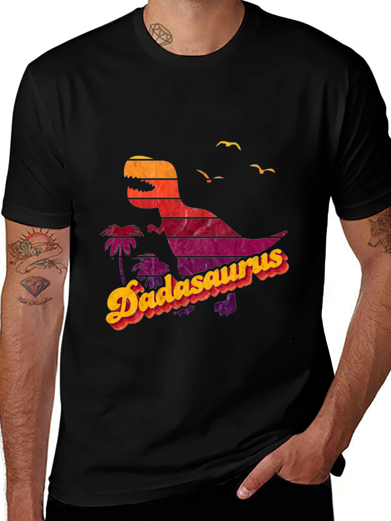 Dadasaurus T-Shirt - Retro Dad Dinosaur Tee