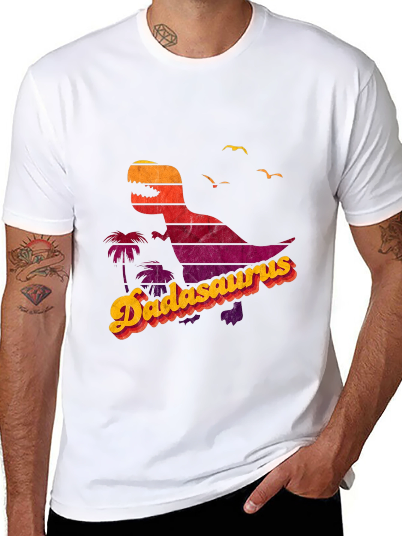 Dadasaurus T-Shirt - Retro Dad Dinosaur Tee