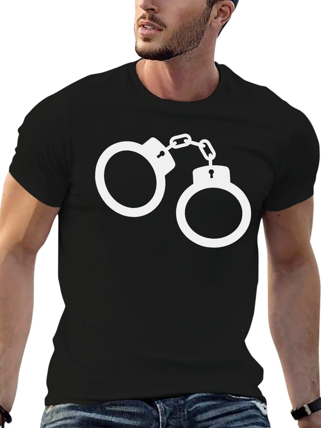 Novelty Handcuffs Graphic T-Shirt
