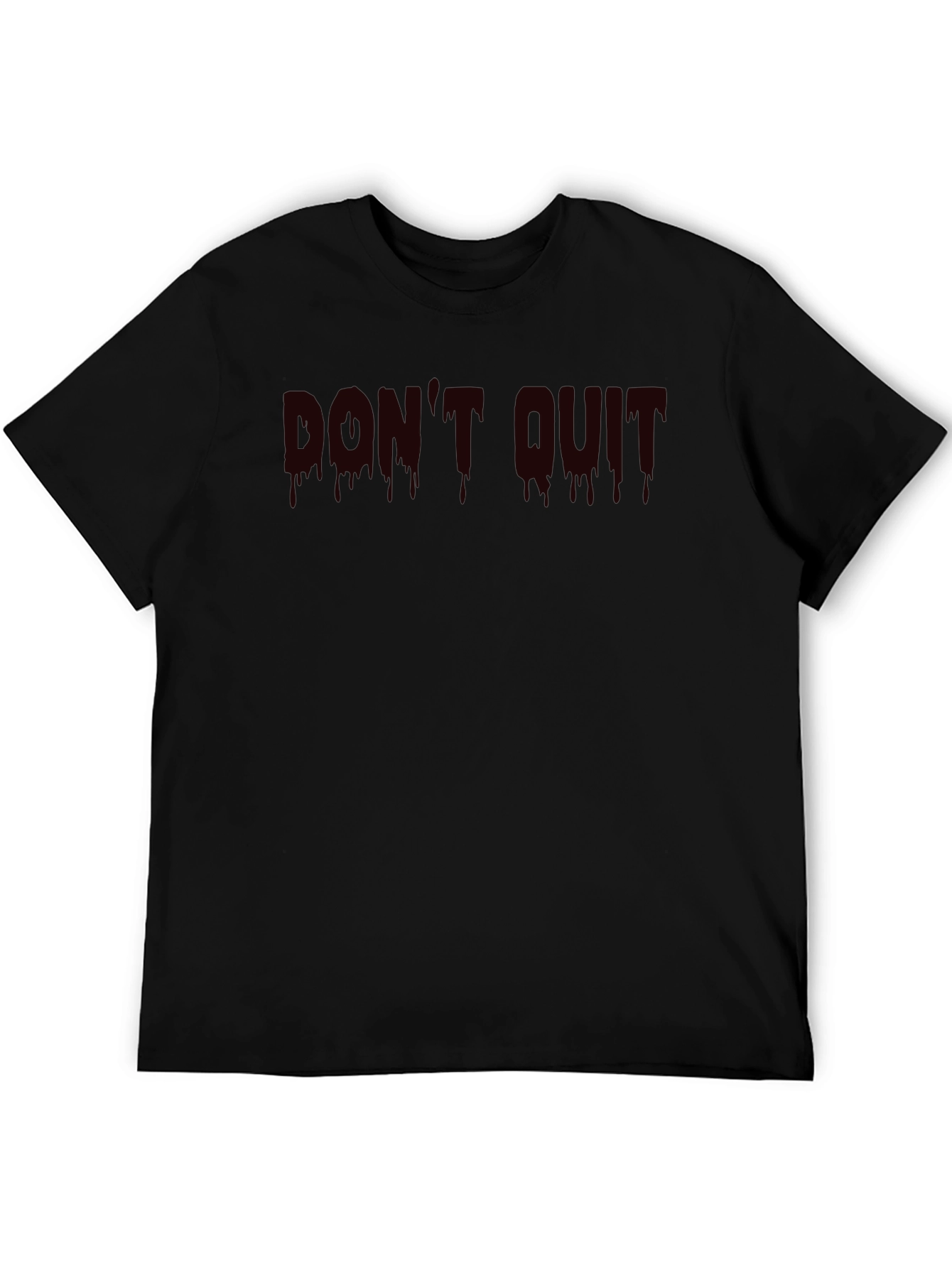 Mens Black Graphic Tee - Dont Quit Drip Lettering