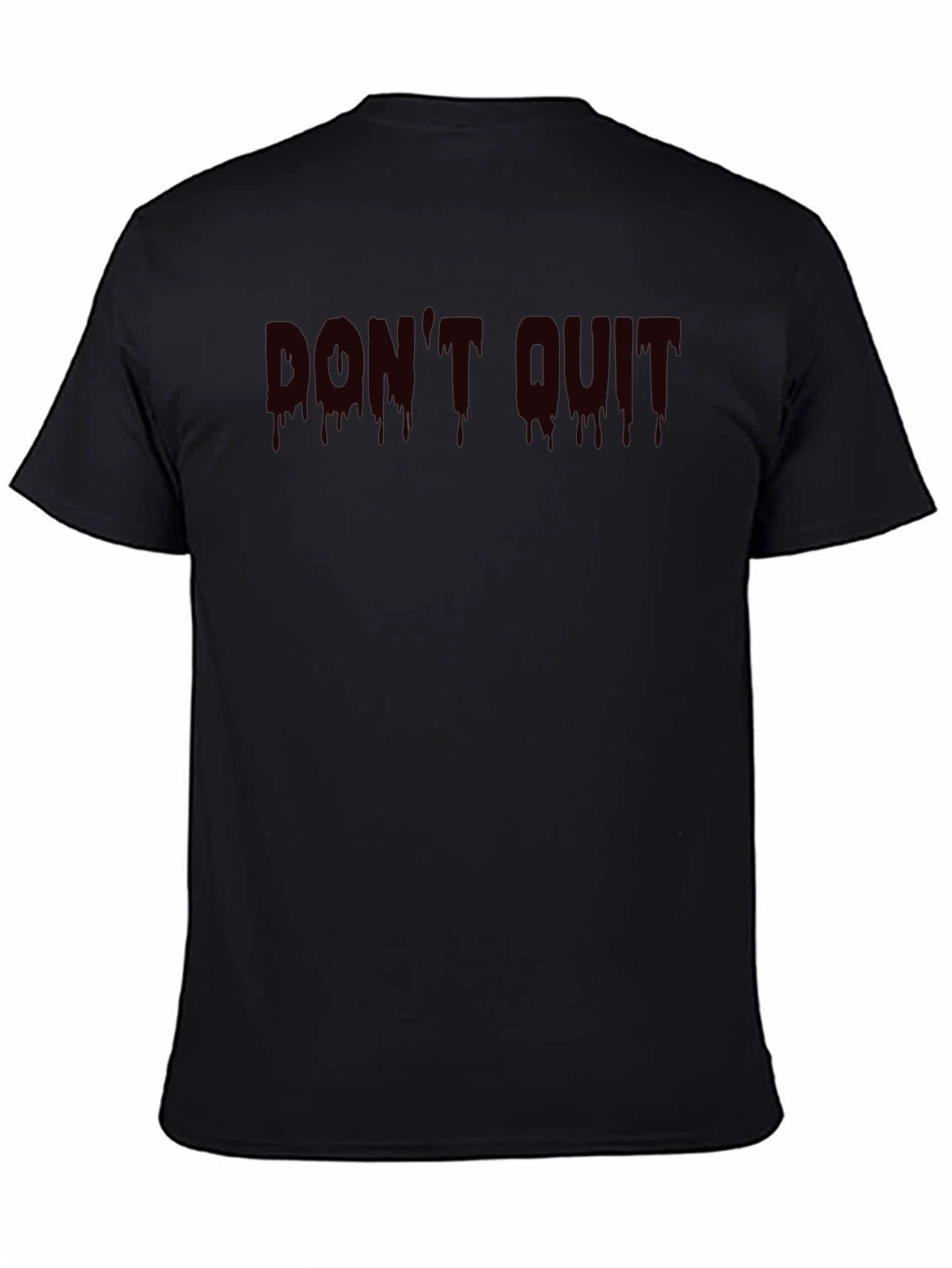 Mens Black Graphic Tee - Dont Quit Drip Lettering