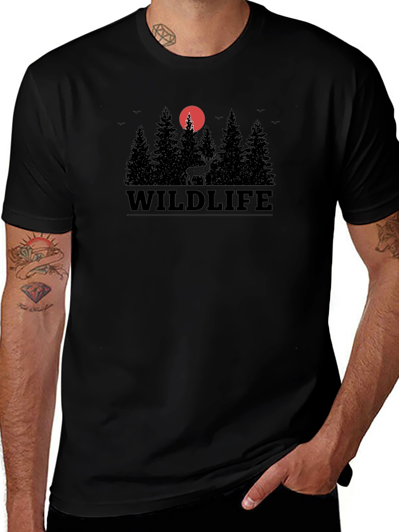 Wildlife Silhouette T-Shirt - Nature Inspired Apparel