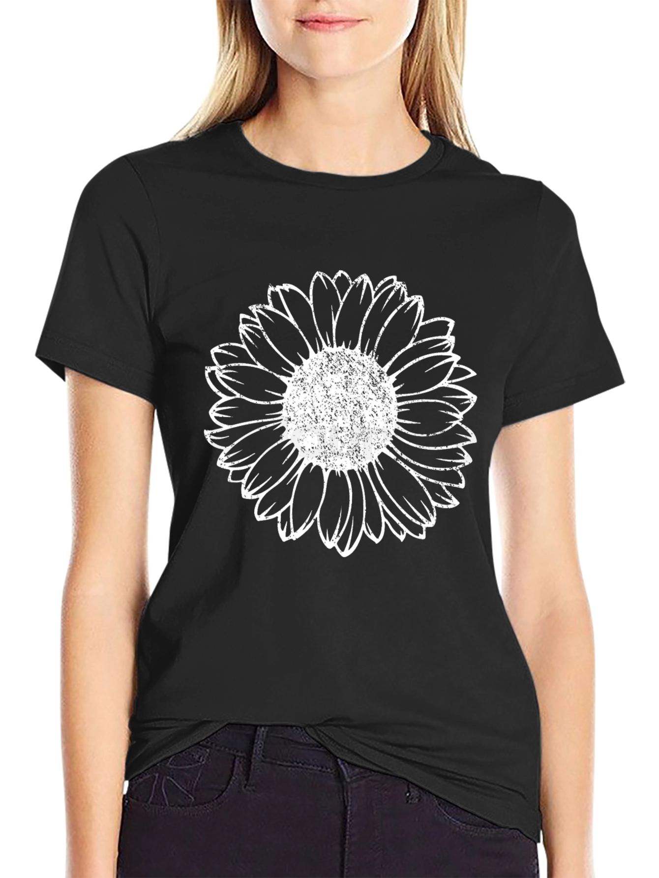 Sunflower Graphic Print Crew Neck T-Shirt