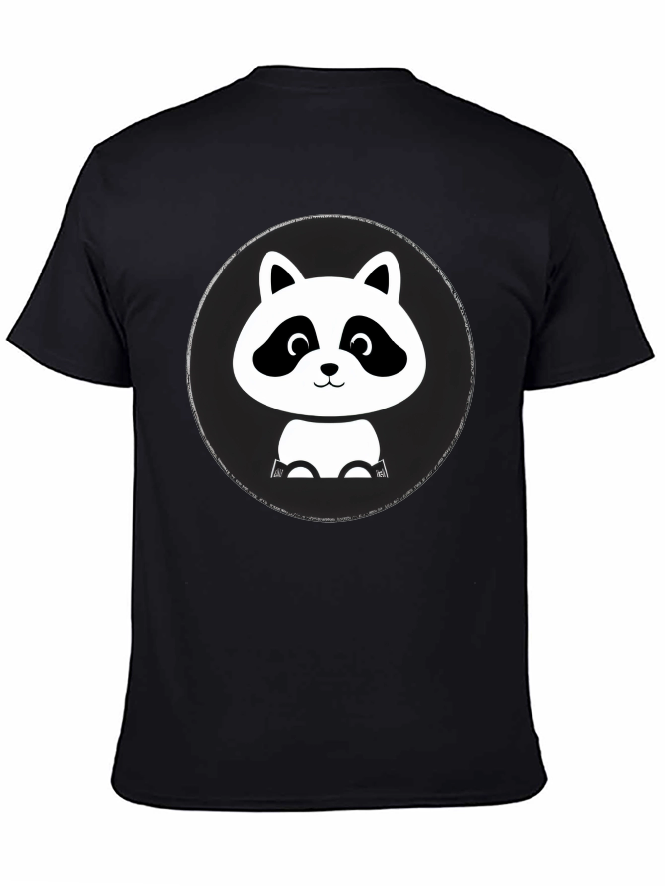 Cute Raccoon Graphic T-Shirt - Black
