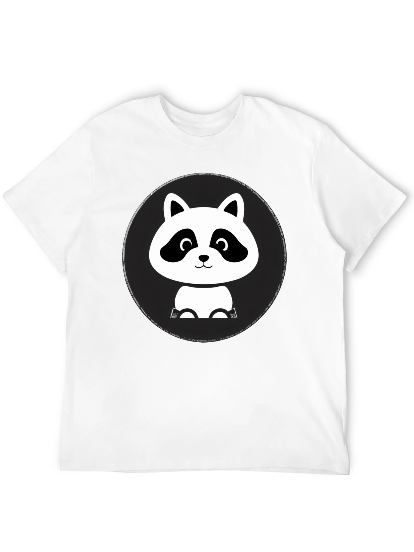 Cute Raccoon Graphic T-Shirt - Black