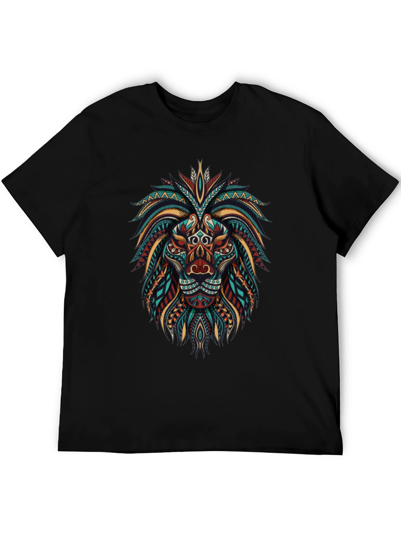 Tribal Lion Graphic Tee - Cool Artistic Design