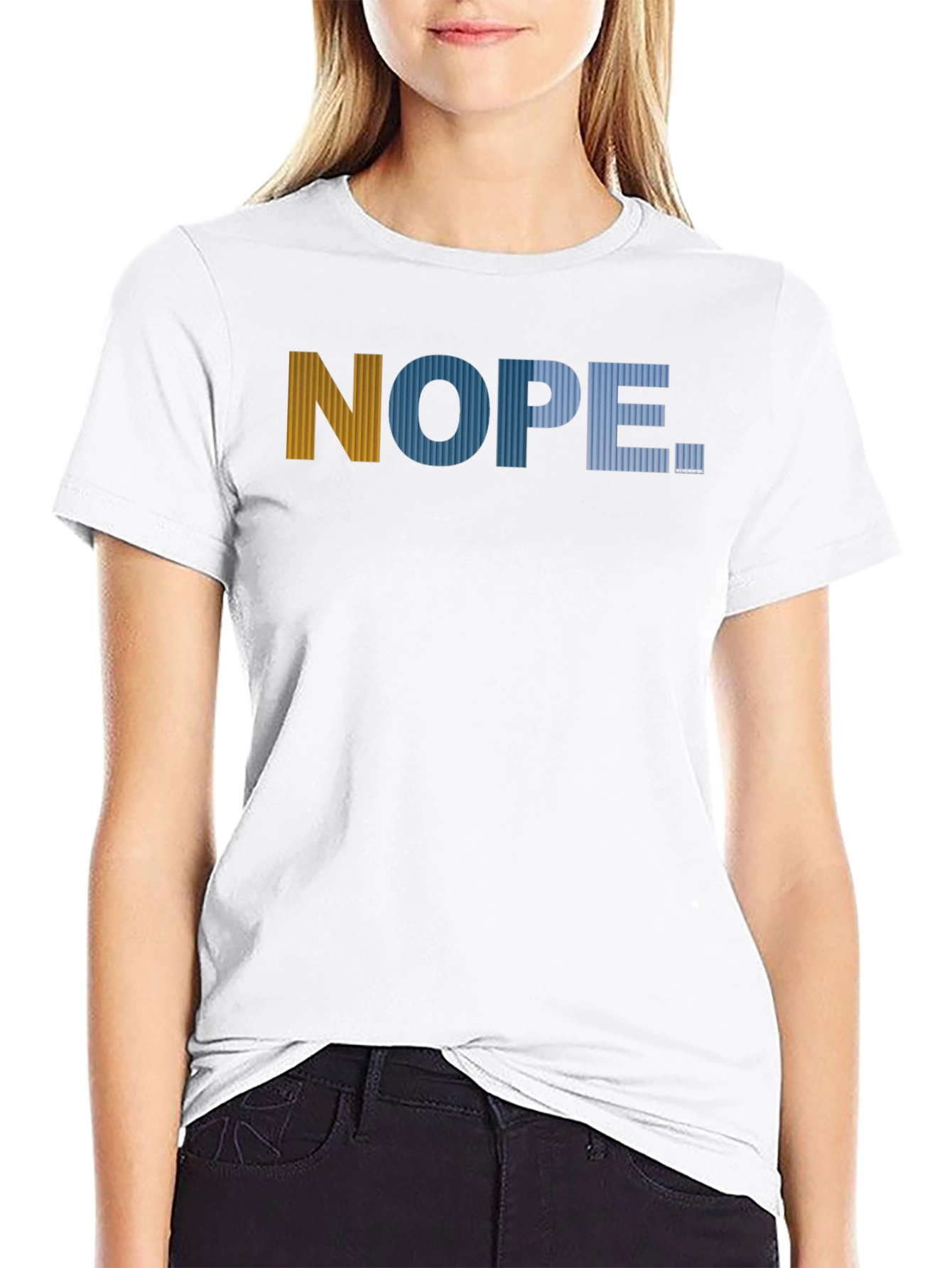 Nope Graphic Print Mens Black T-Shirt