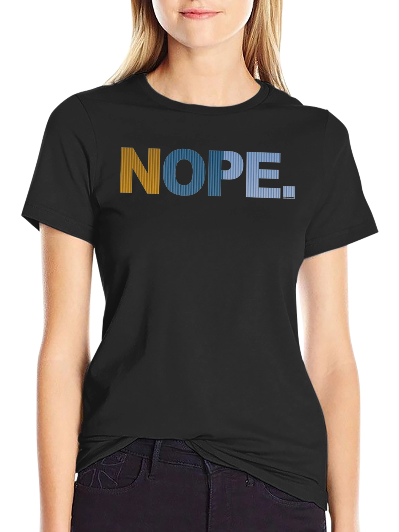 Nope Graphic Print Mens Black T-Shirt