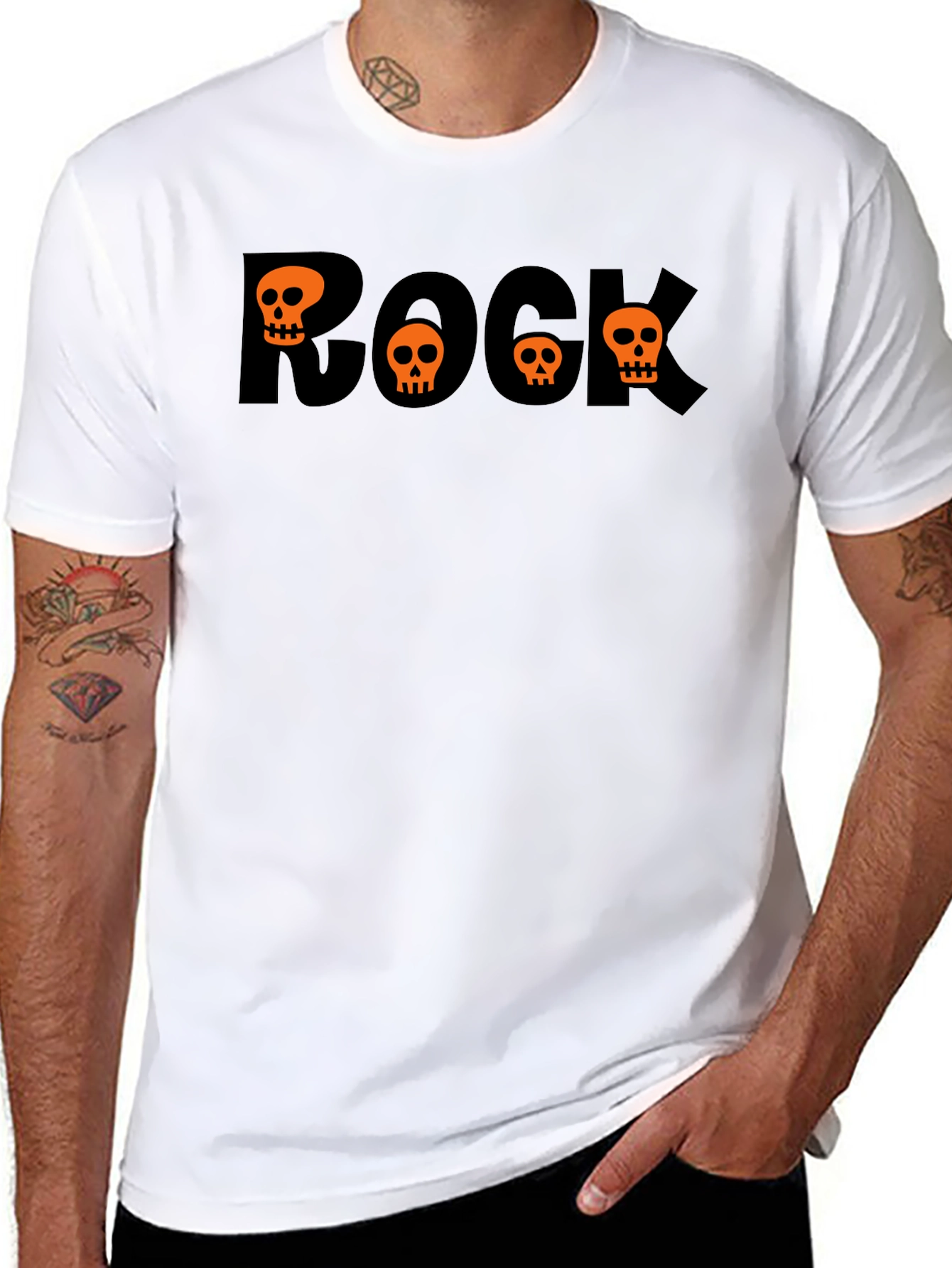 Rock Skulls Graphic Tee - Halloween Style
