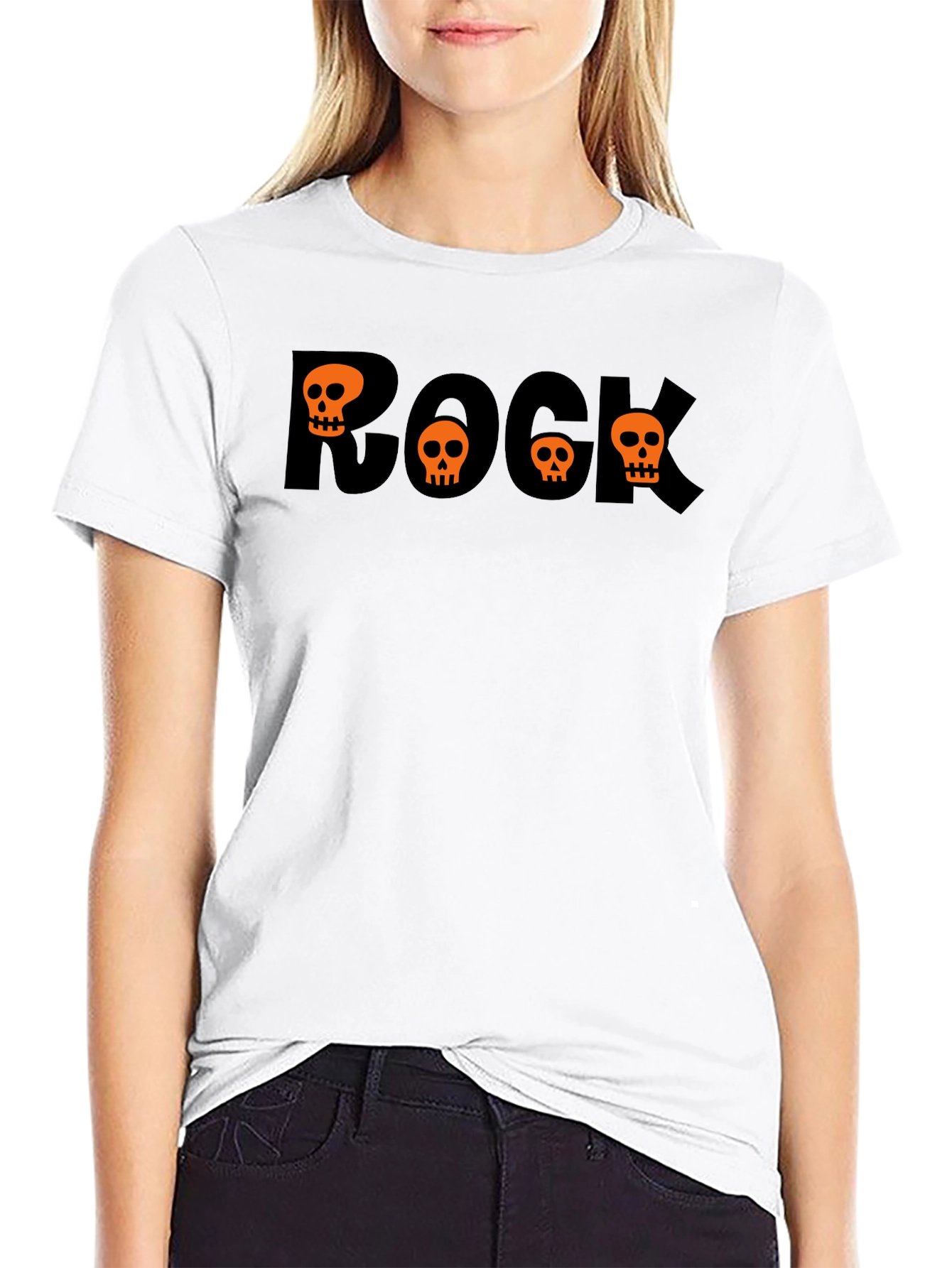 Rock Skulls Graphic Tee - Halloween Style