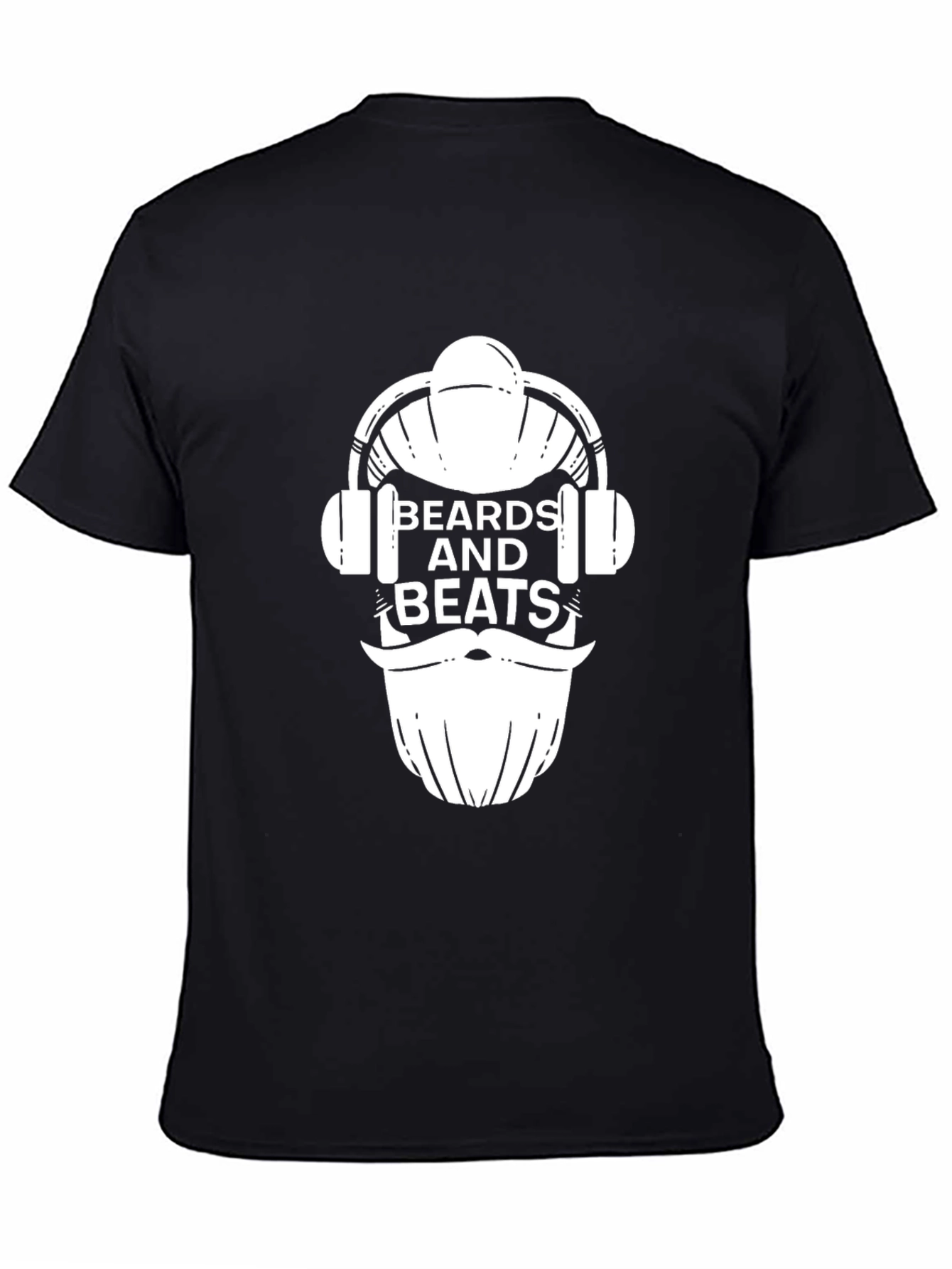 Beards and Beats Graphic Tee - Black Cotton T-Shirt