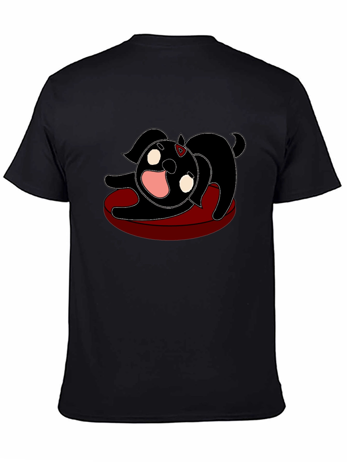 Cute Dog Graphic Black T-Shirt