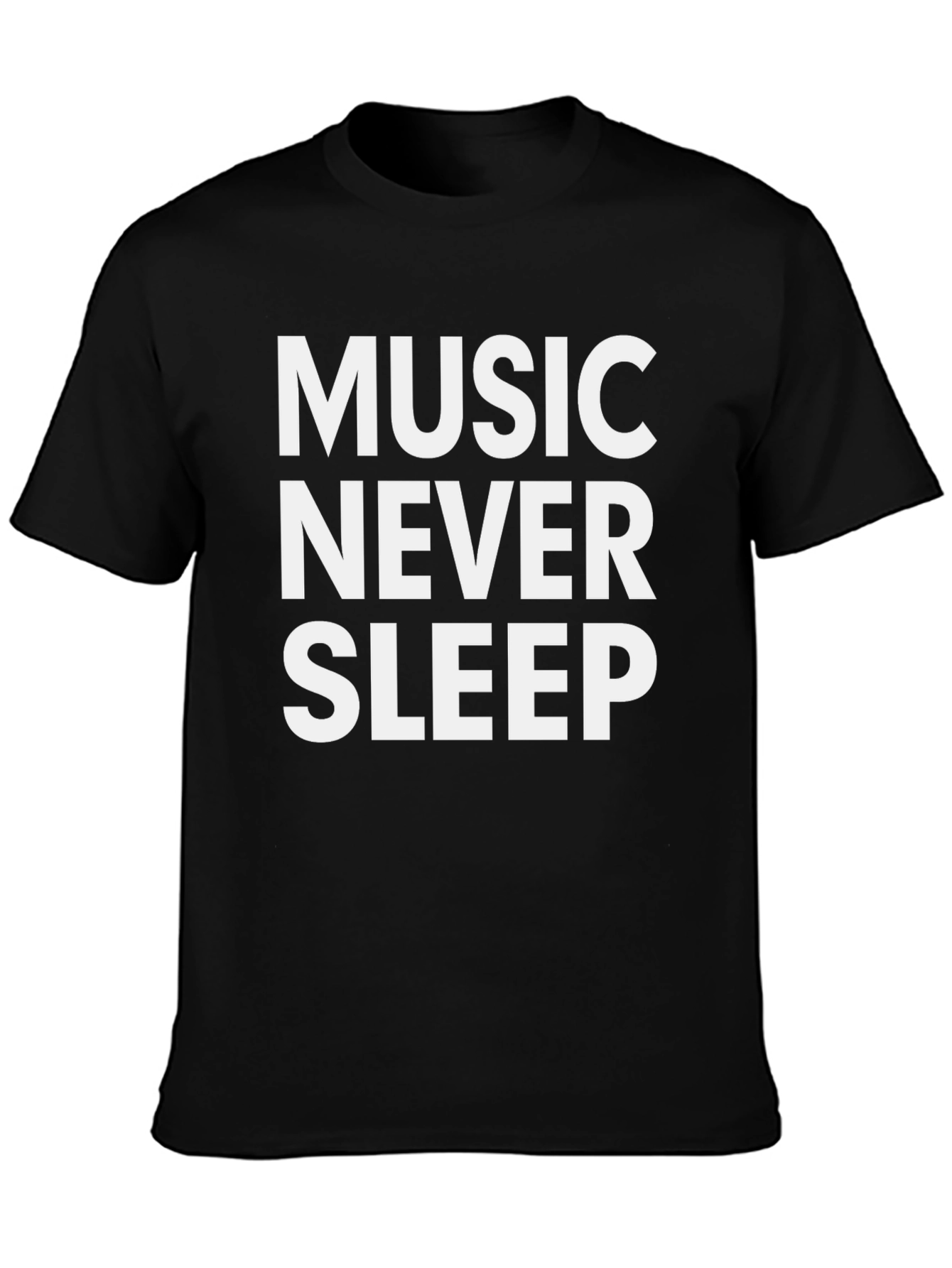 Music Never Sleep Black Graphic Tee