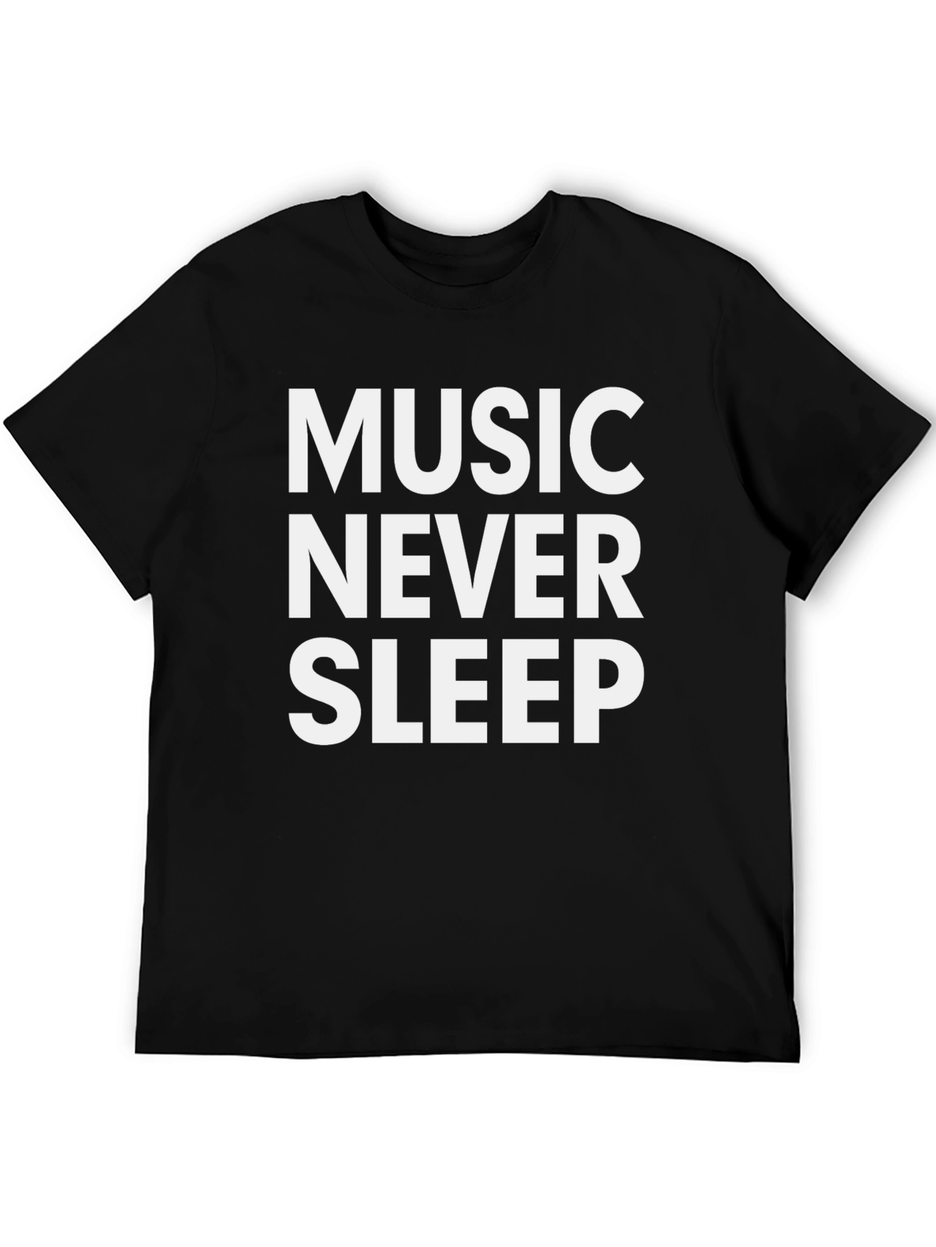 Music Never Sleep Black Graphic Tee