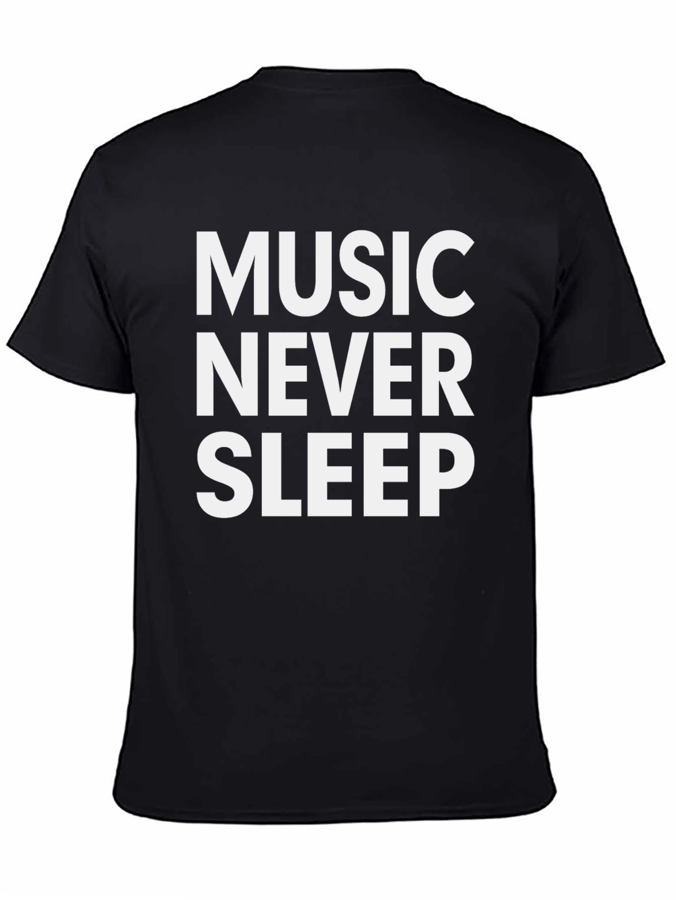 Music Never Sleep Black Graphic Tee